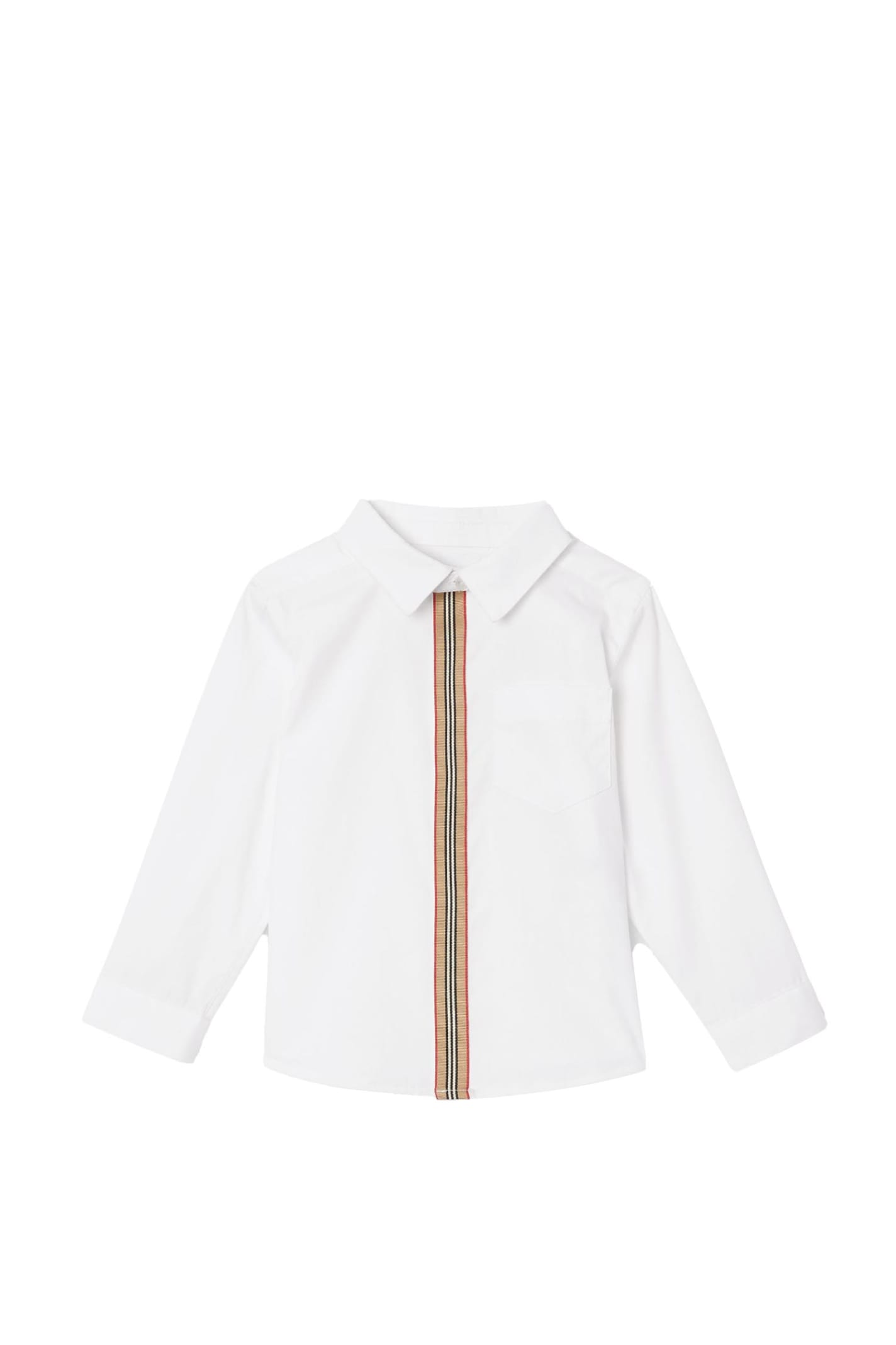 Shop Burberry St5retch Cotton Shirt In White