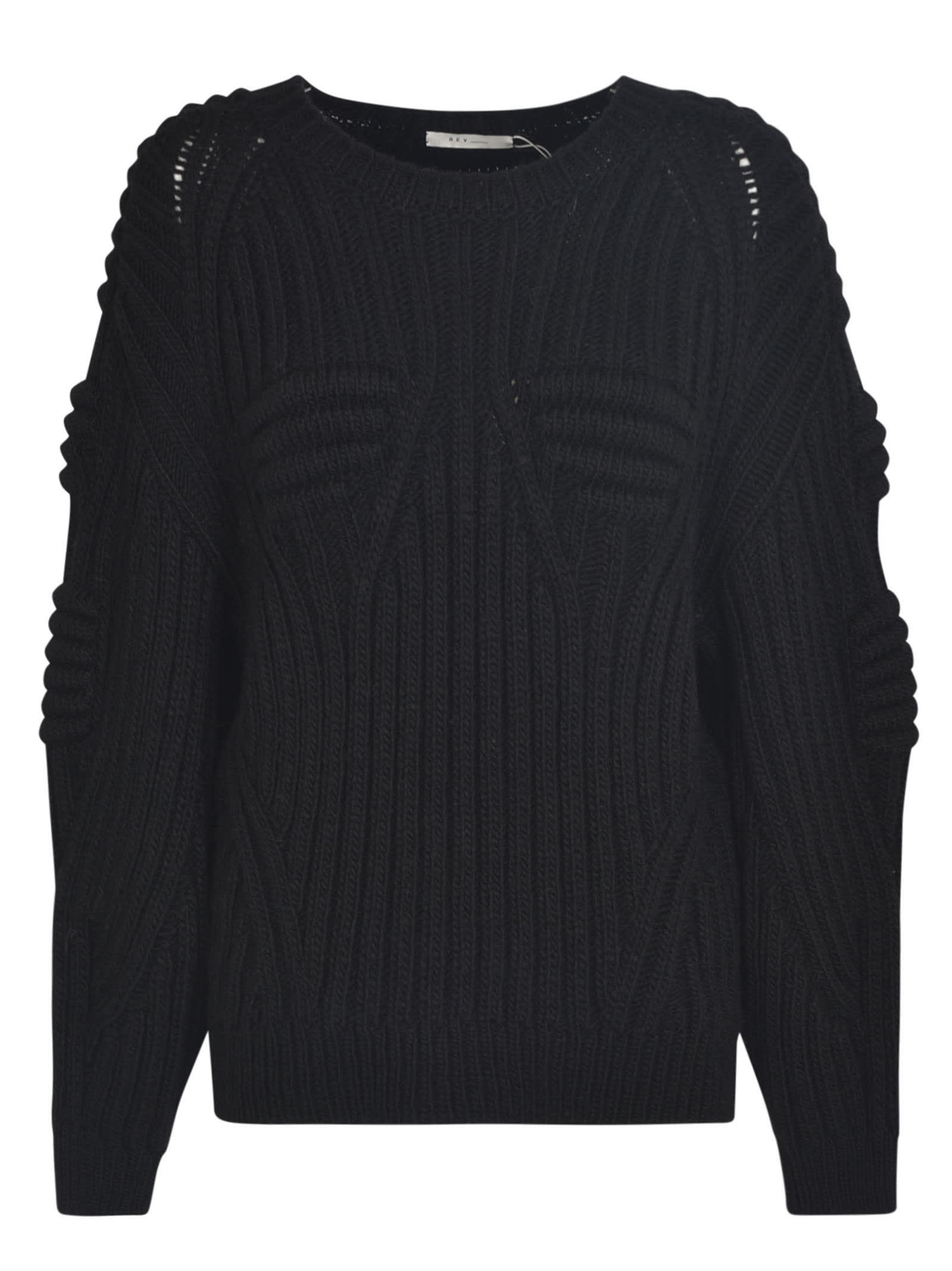 Shop Rev Pattern Knit Sweater In Black