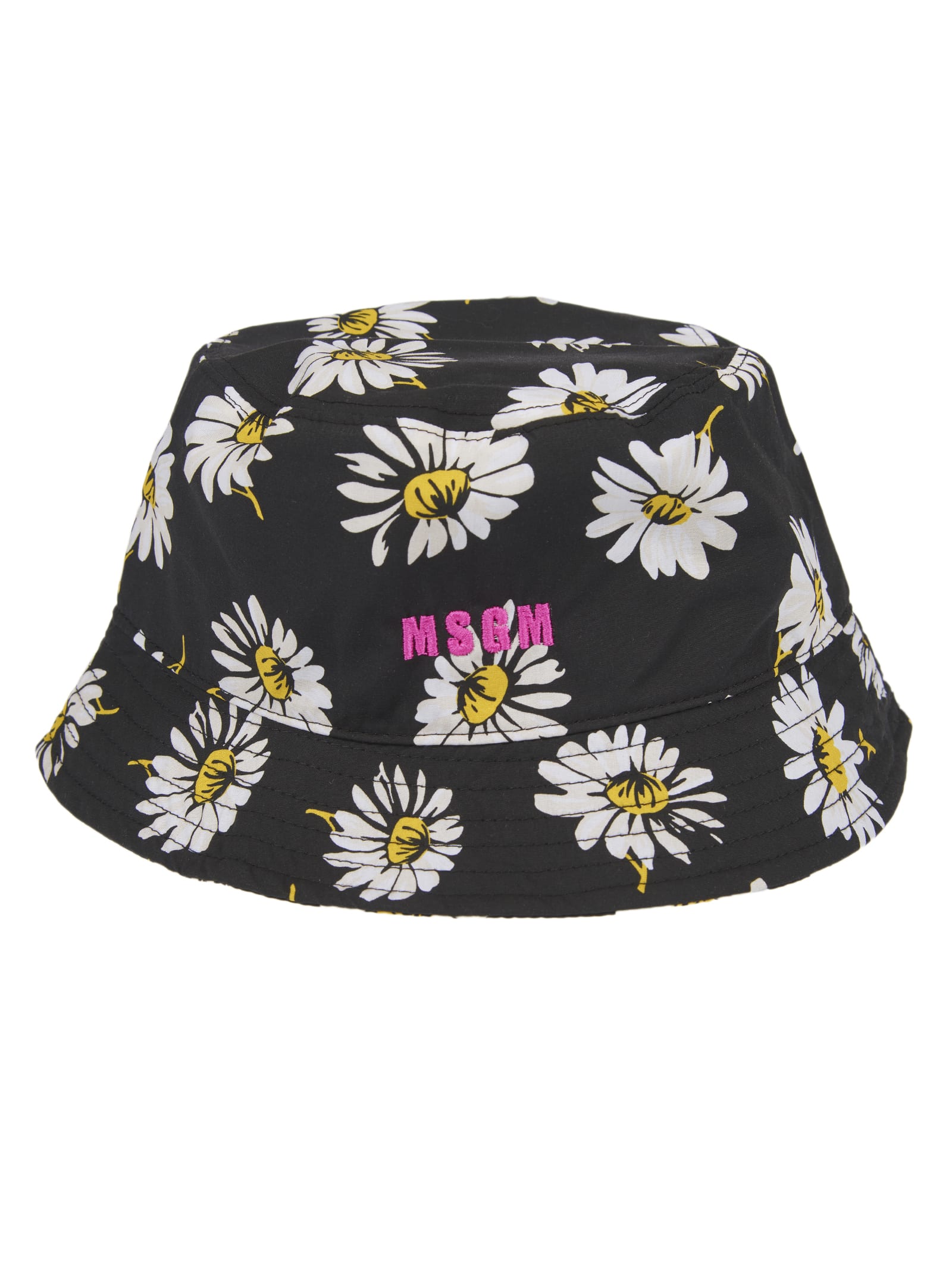 MSGM Floral Print Logo Bucket Hat
