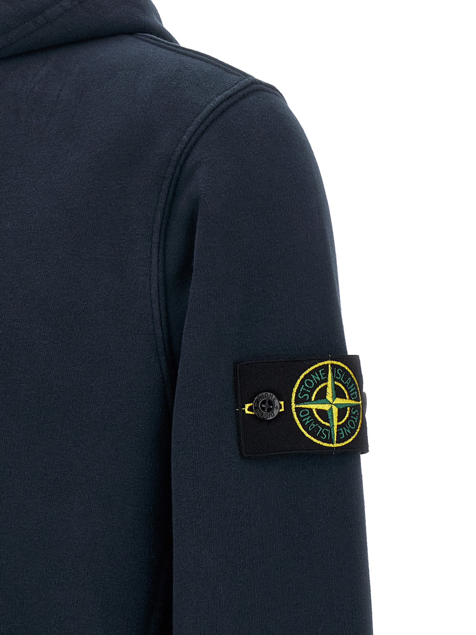 Stone Island Cotton Hoodie In Blue