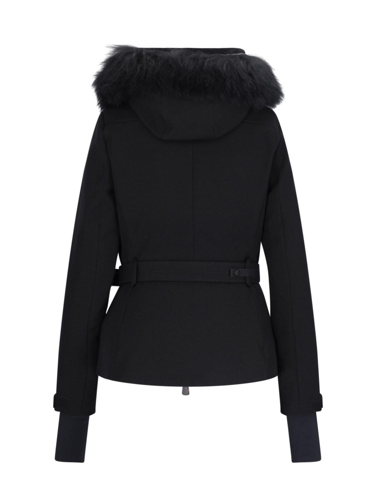 Shop Moncler Bauges Belted Jacket In Black