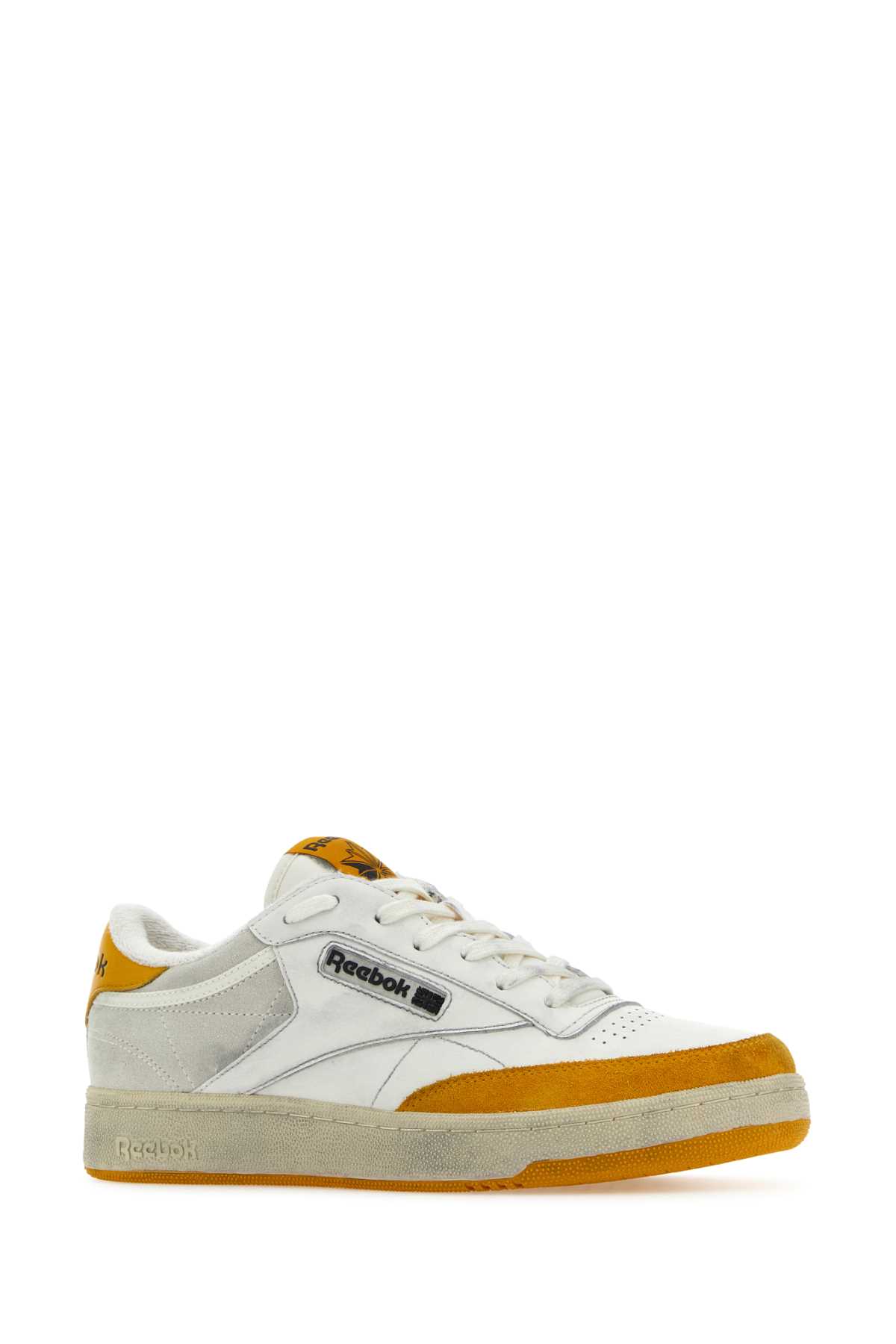 Reebok Two-tone Leather And Suede Club C Sneakers In Whiteoran