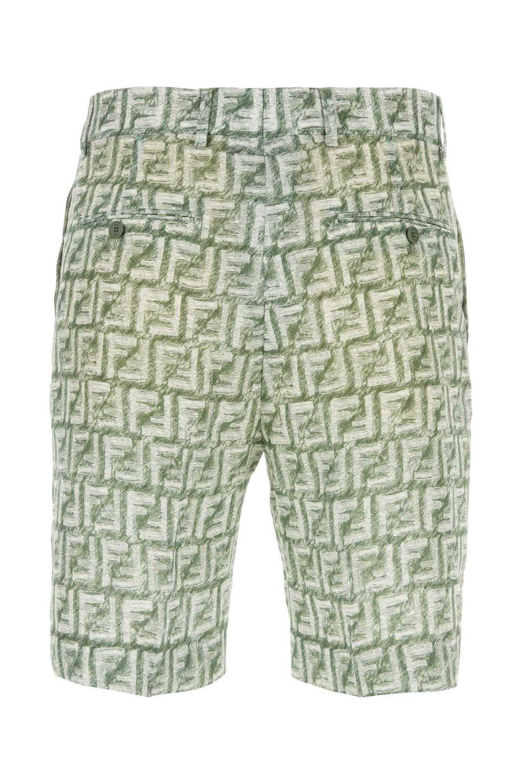 Shop Fendi Ff Printed Bermuda Shorts