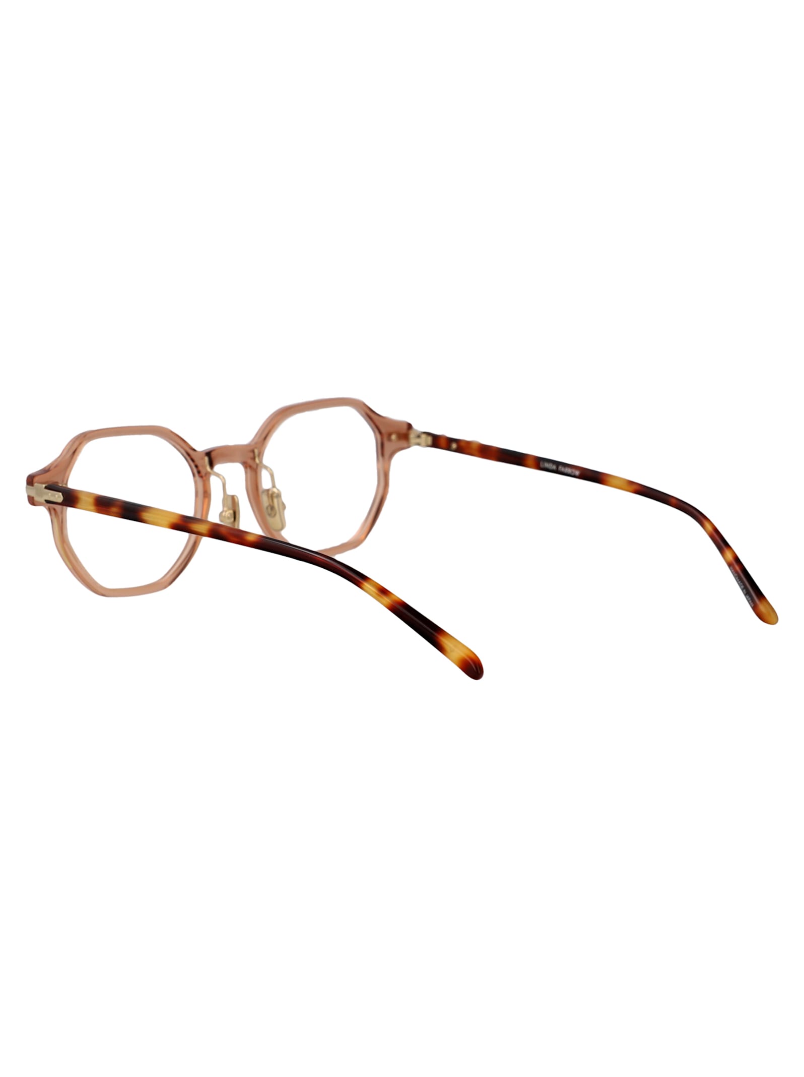 Linda Farrow Axis Glasses In Crystal Pink Havana