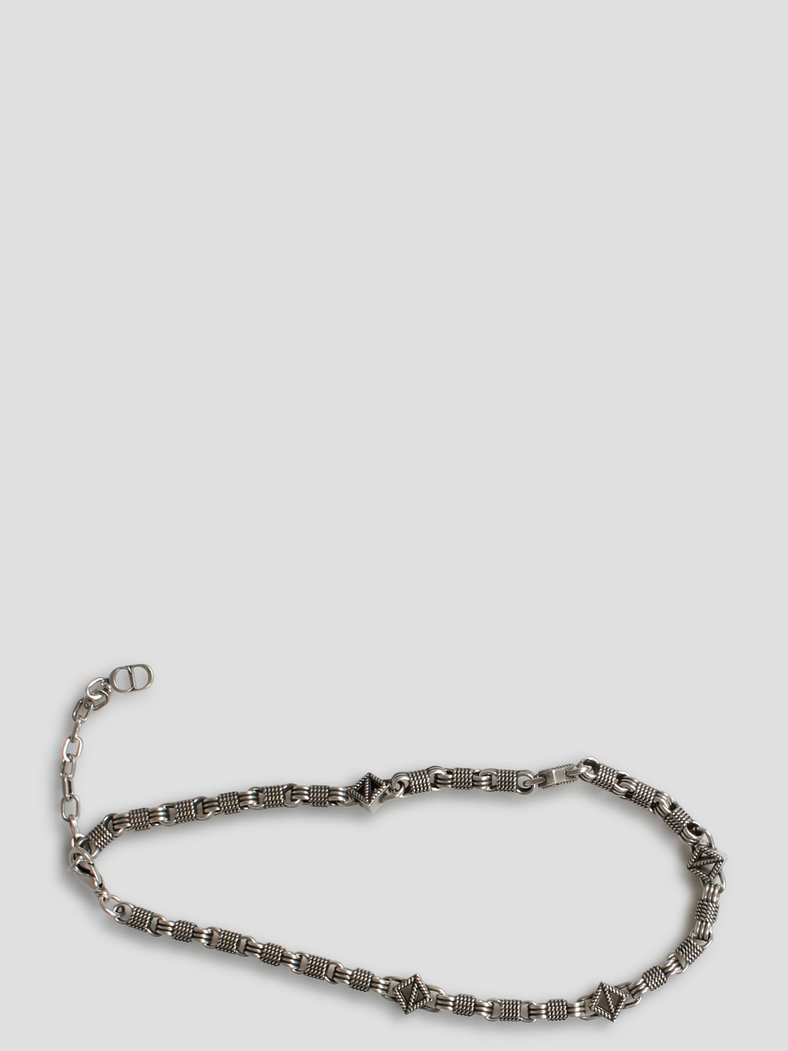 Shop Dior Cd Diamond Buffalo Necklace In Metallic