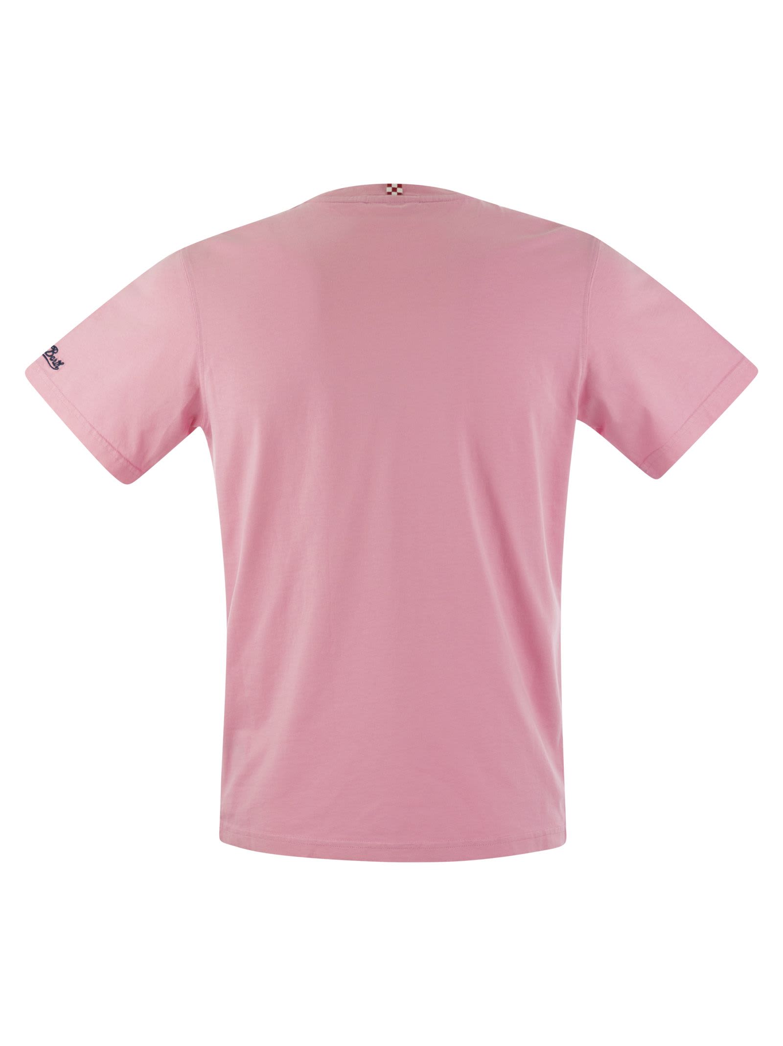 Shop Mc2 Saint Barth T-shirt With Chest Print In Pink