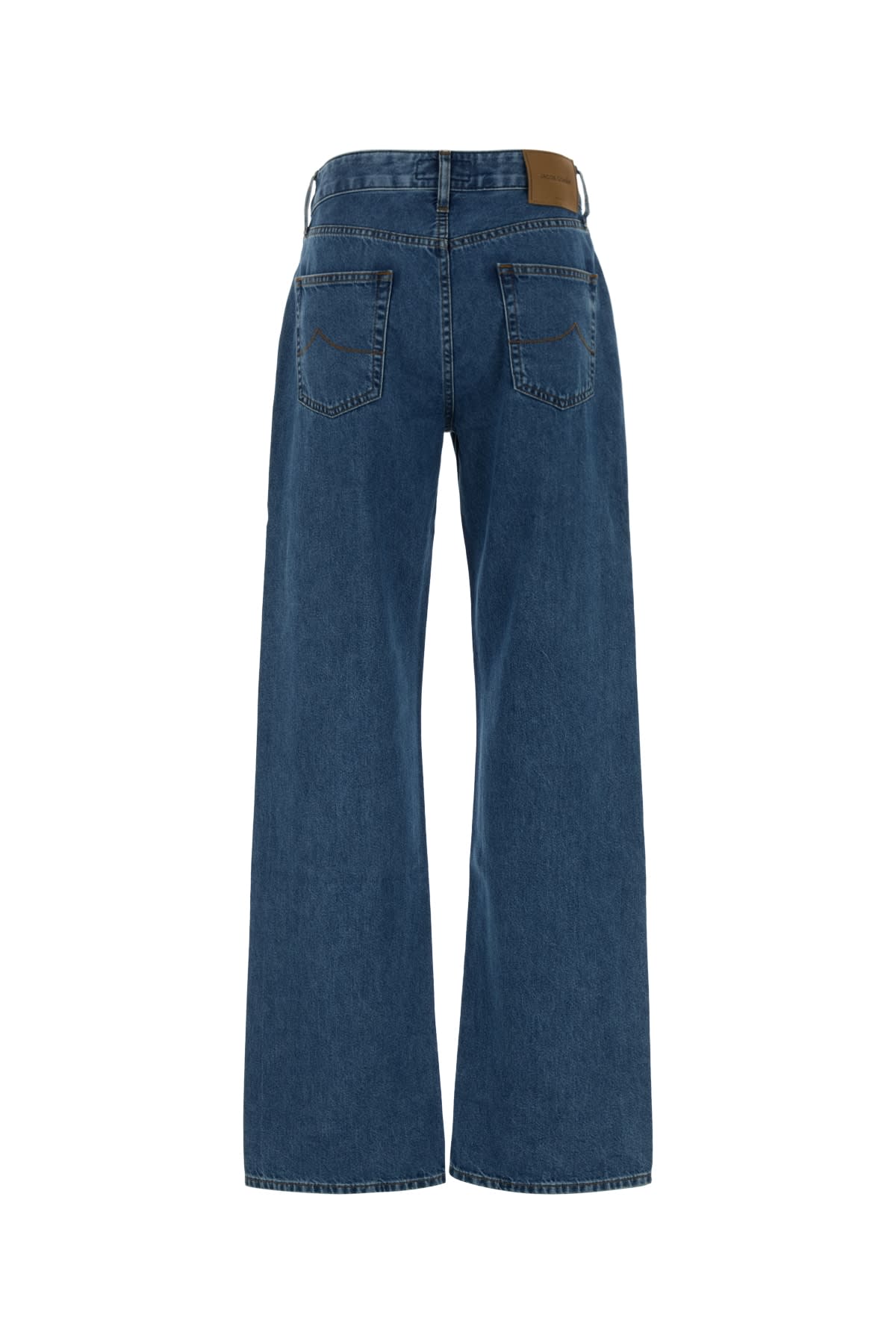 Jacob Cohen Wide Leg Denim Trousers Featuring Pockets In Blue