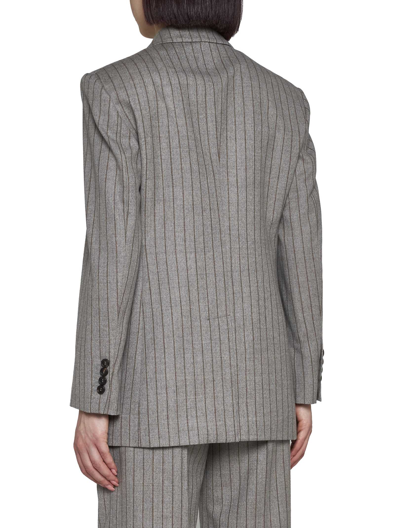 Shop Brunello Cucinelli Blazer In Taupe/tabacco