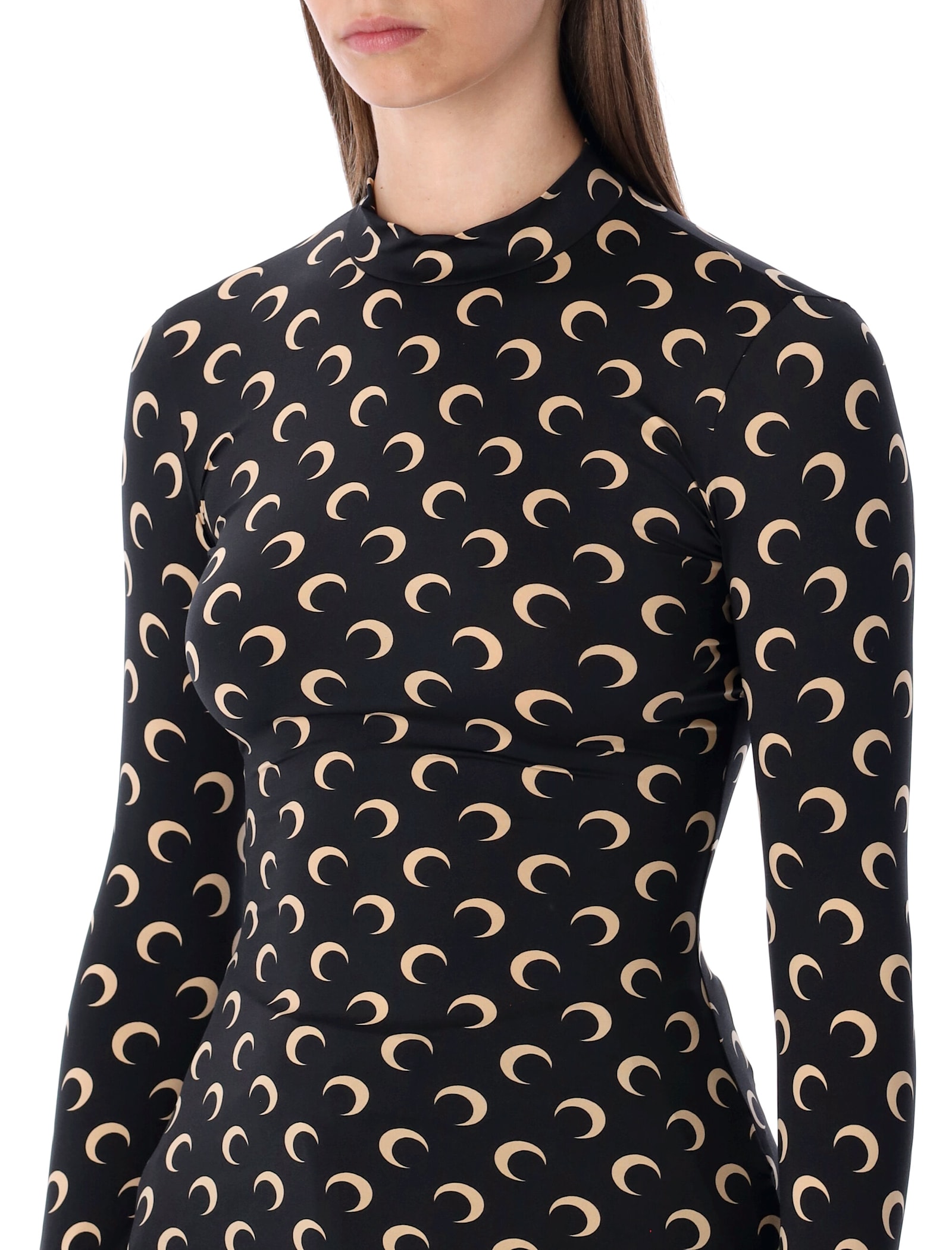 Marine Serre Moon All-over Slim Top In Black