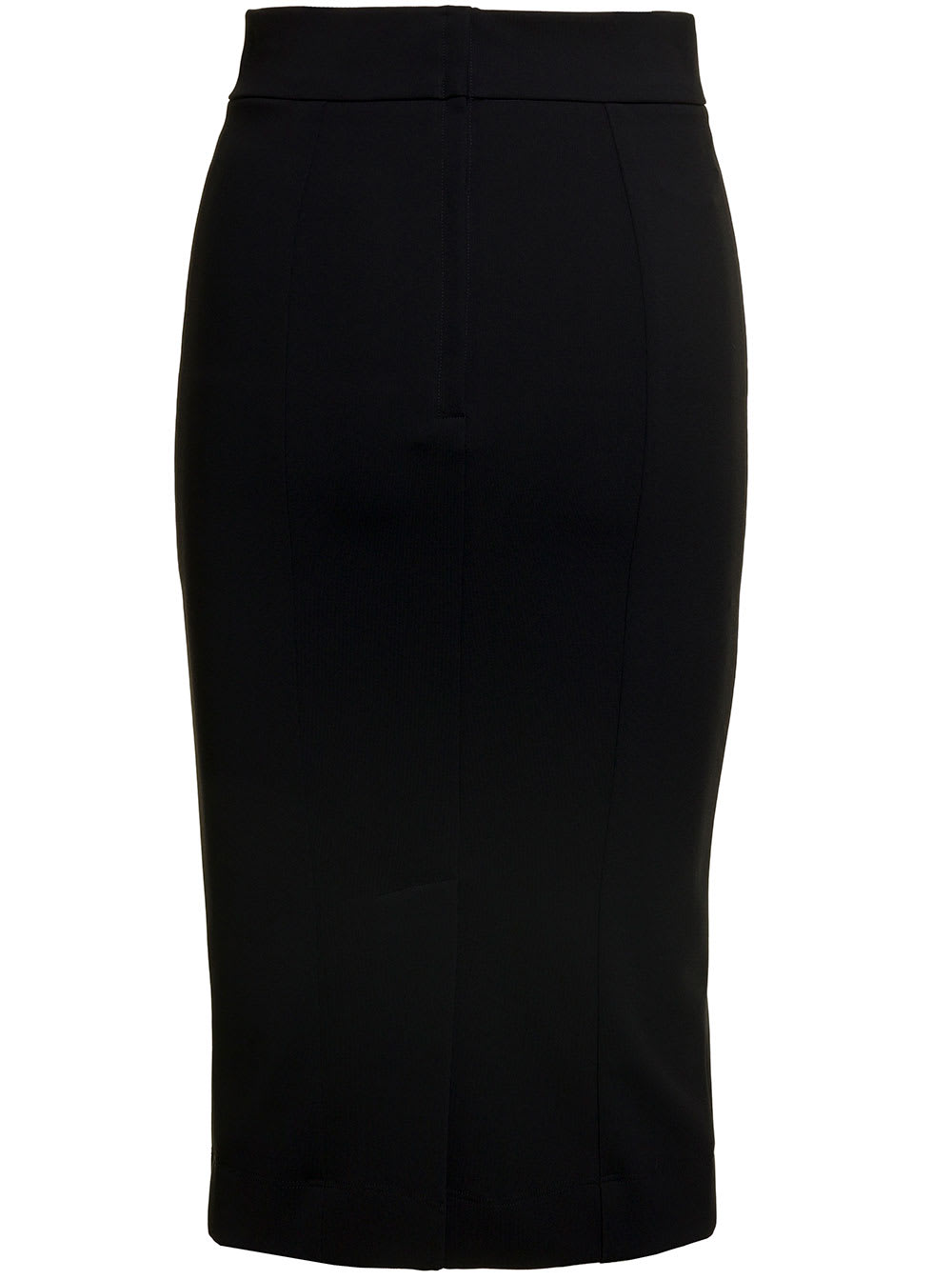 Dolce & Gabbana Midi Skirt In Powernet And Satin In Black