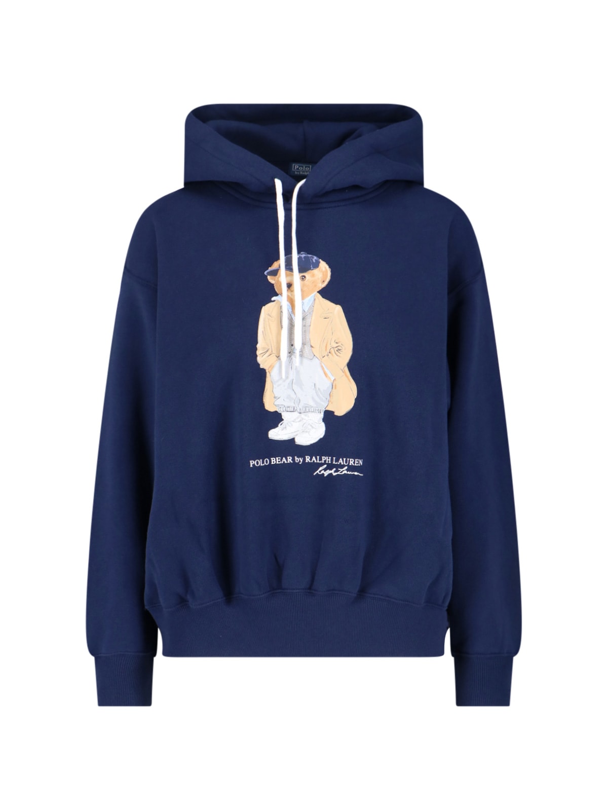 Polo Ralph Lauren Brushed Cotton Blend Sweatshirt With Iconic Polo Bear In Blue