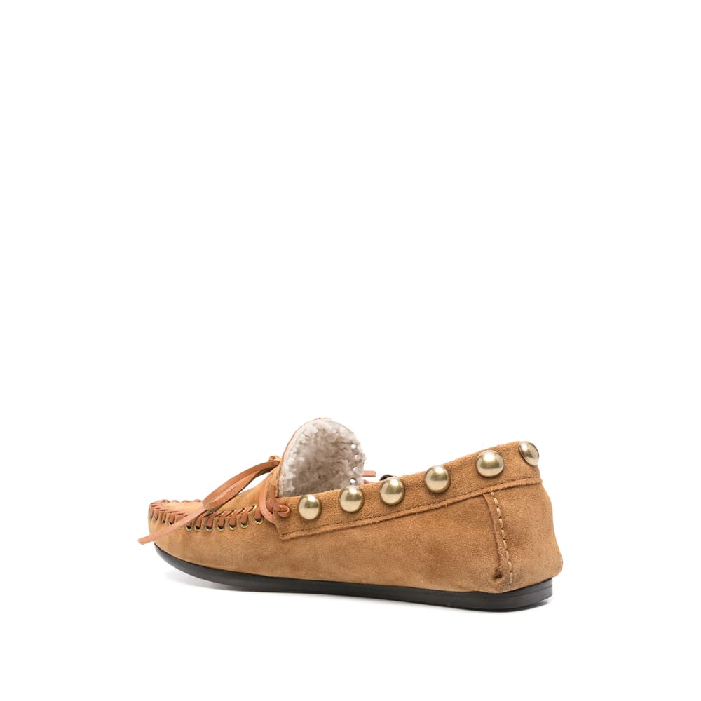 Isabel Marant Fitza Shearling Suede Loafers In Neutral