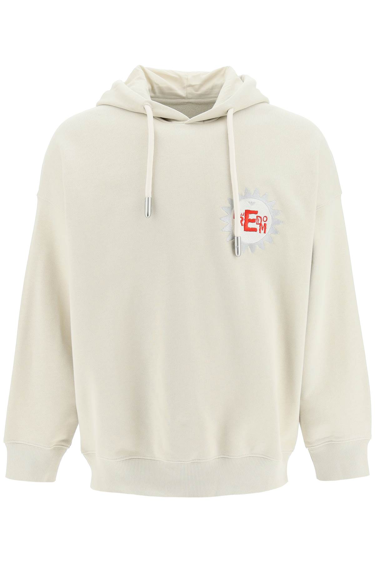 Emporio Armani 'freedom' Hoodie In Sand