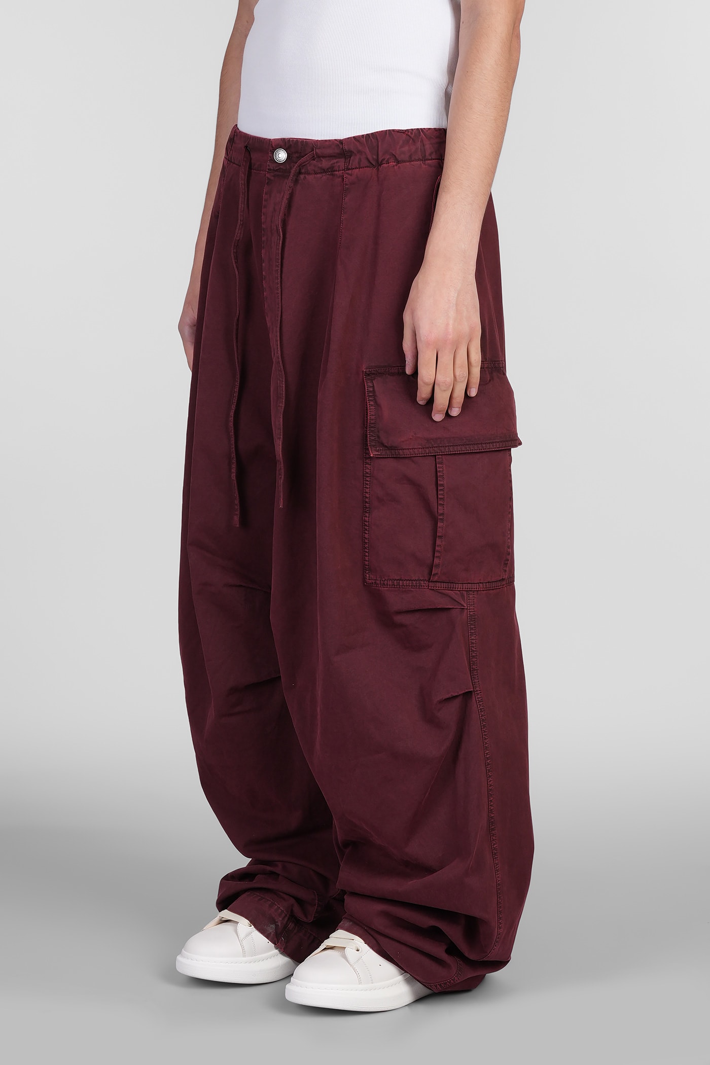 Alexander Mcqueen Pants In Bordeaux Cotton In Bordeaux