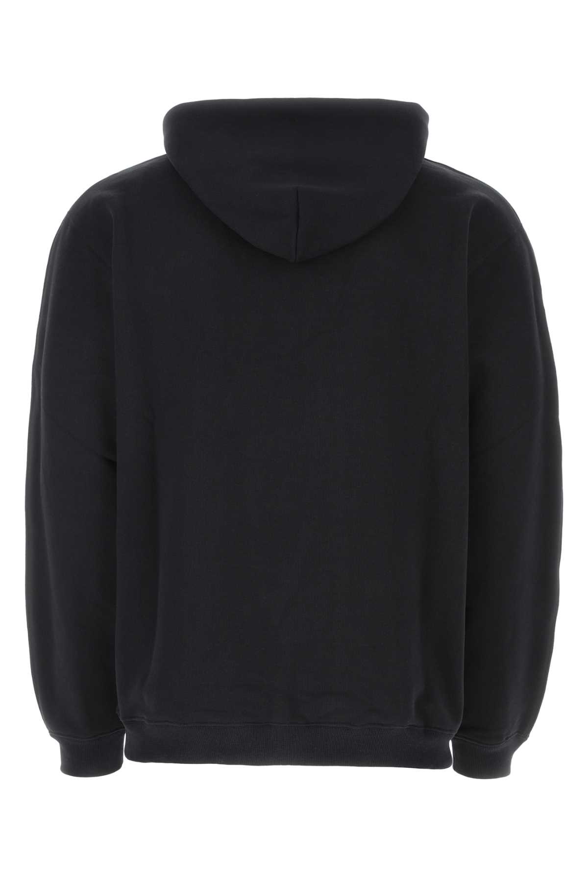 Vtmnts Black Cotton Blend Oversize Sweatshirt In Blackwhite