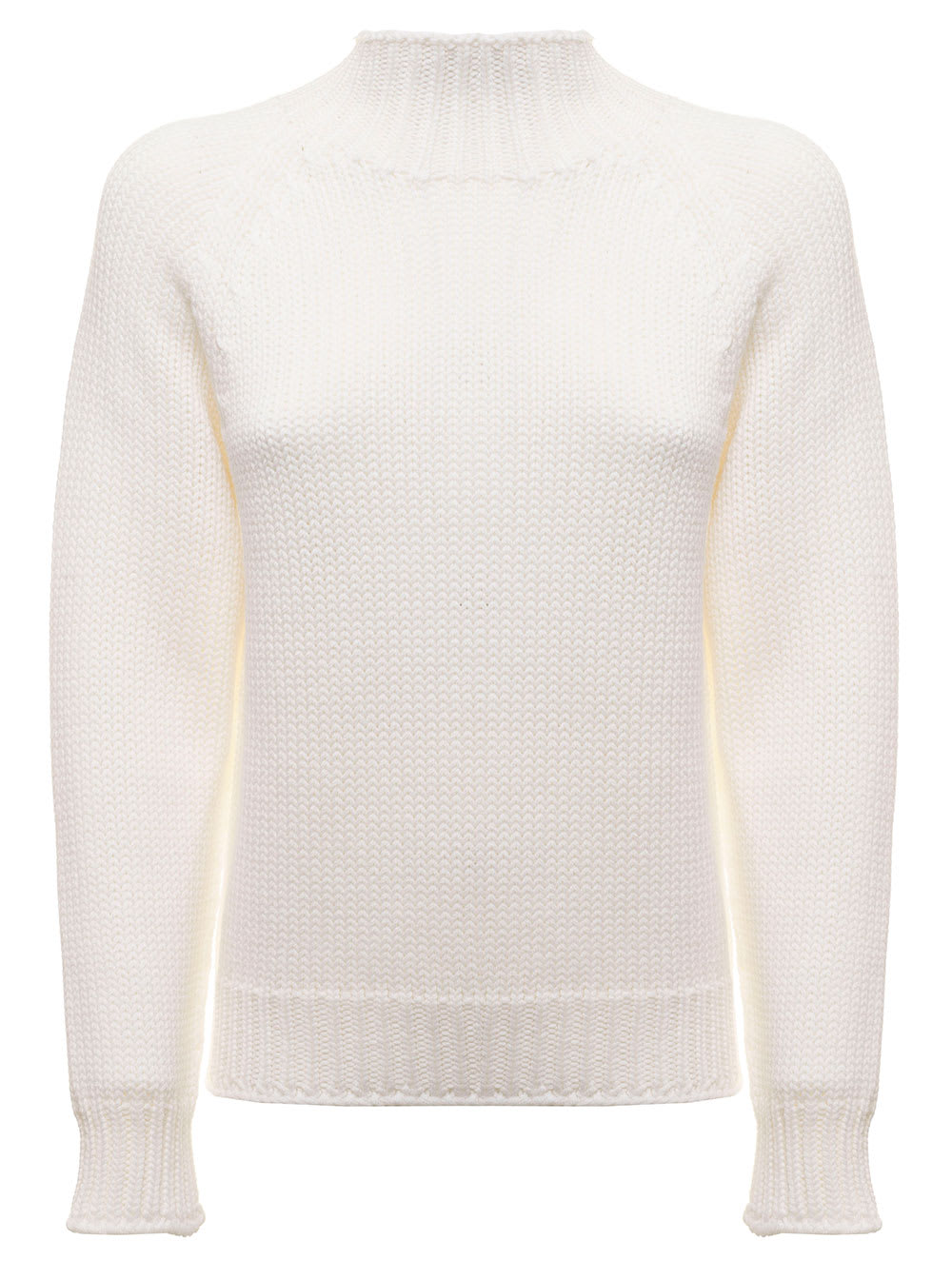 White Merino Wool High Collar Sweater Fabiana Filippi Woman