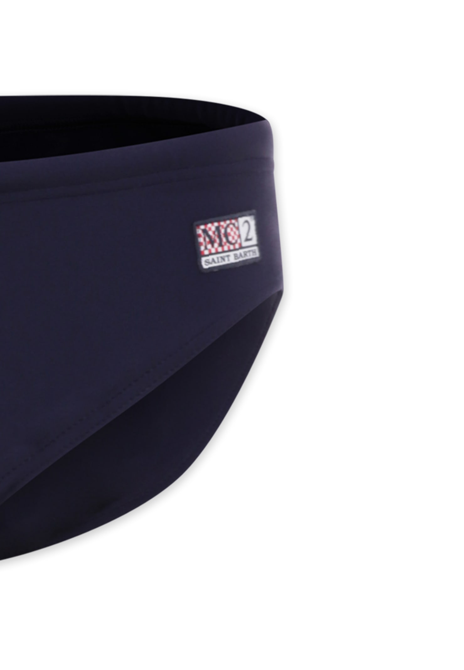Mc2 Saint Barth Blue Swim Shorts For Boy With Logo In Black
