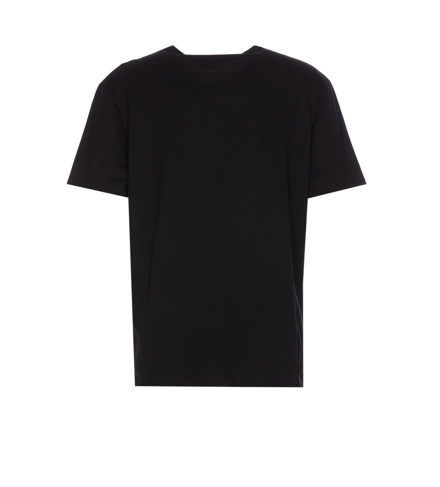 Shop Alexander Mcqueen Logo Embroidered Crewneck T-shirt In Black