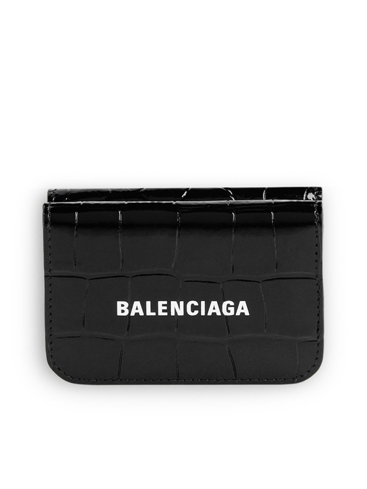 BALENCIAGA CASH MINI WALLET,5938131LRR3 1090 BLACK WHITE