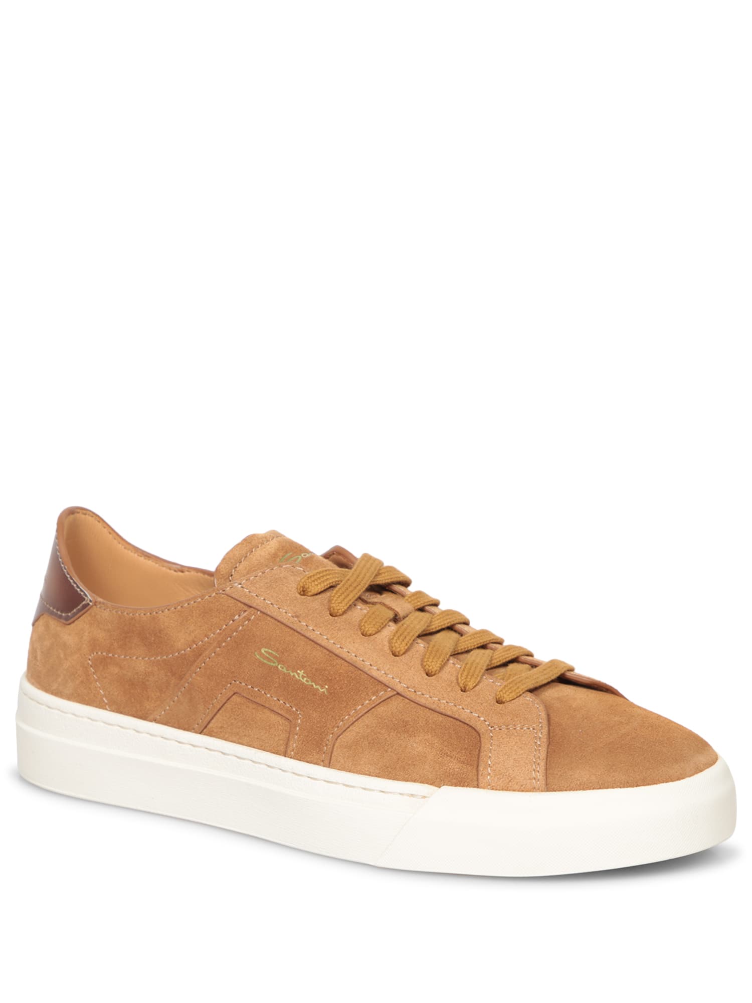 Shop Santoni Burnt Suede Dbs Sneakers In Brown