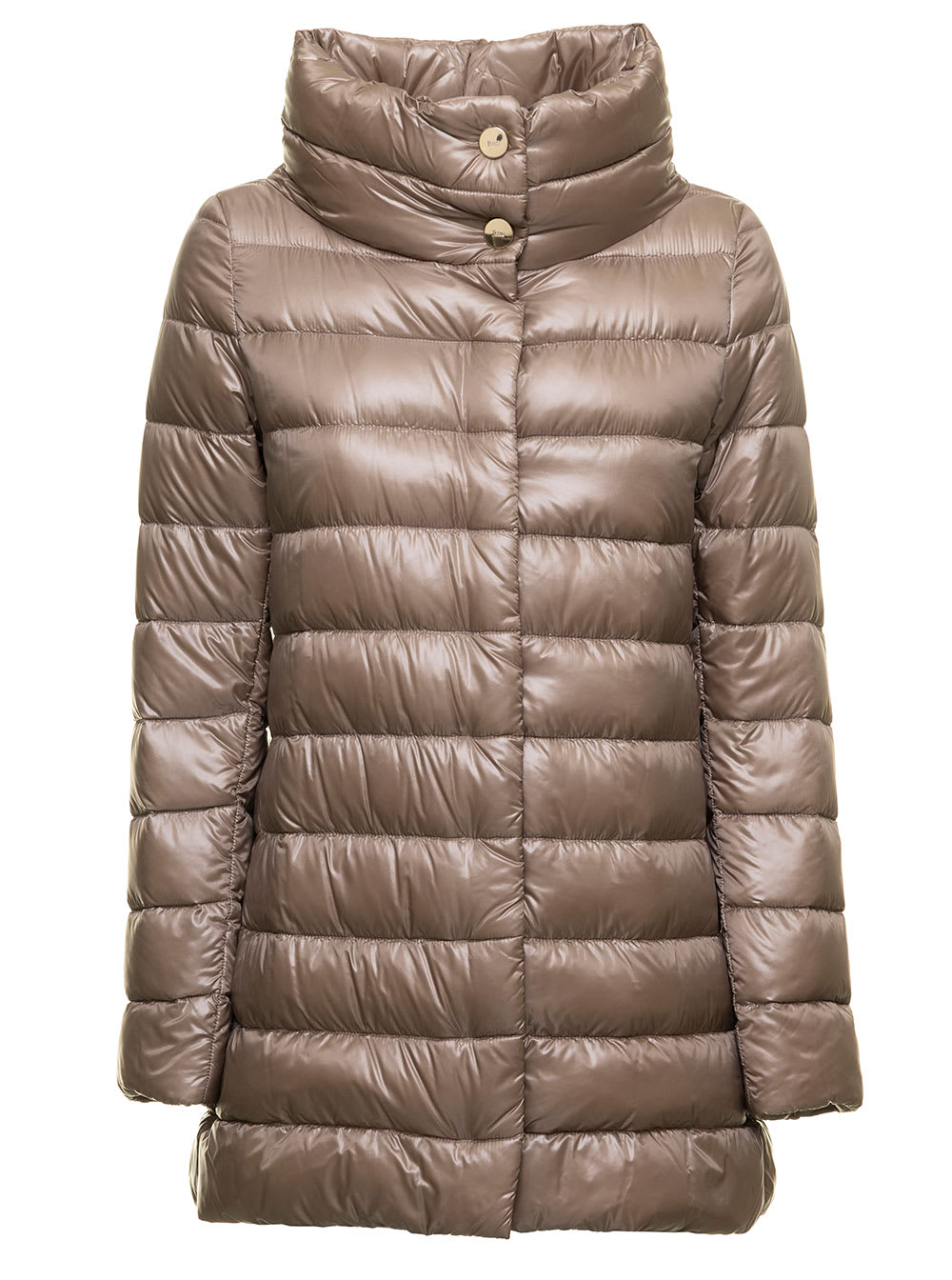 Herno Womans Amelia Taupe Colored Nylon Down Jacket In Nude & Neutrals
