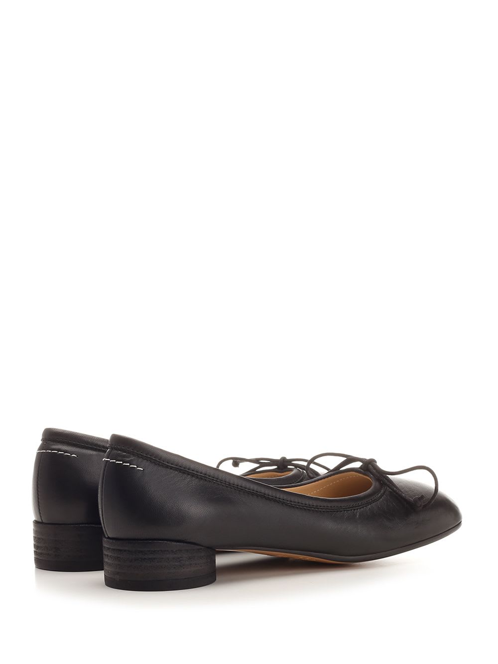 Shop Mm6 Maison Margiela Anatomic Ballerinas In Black