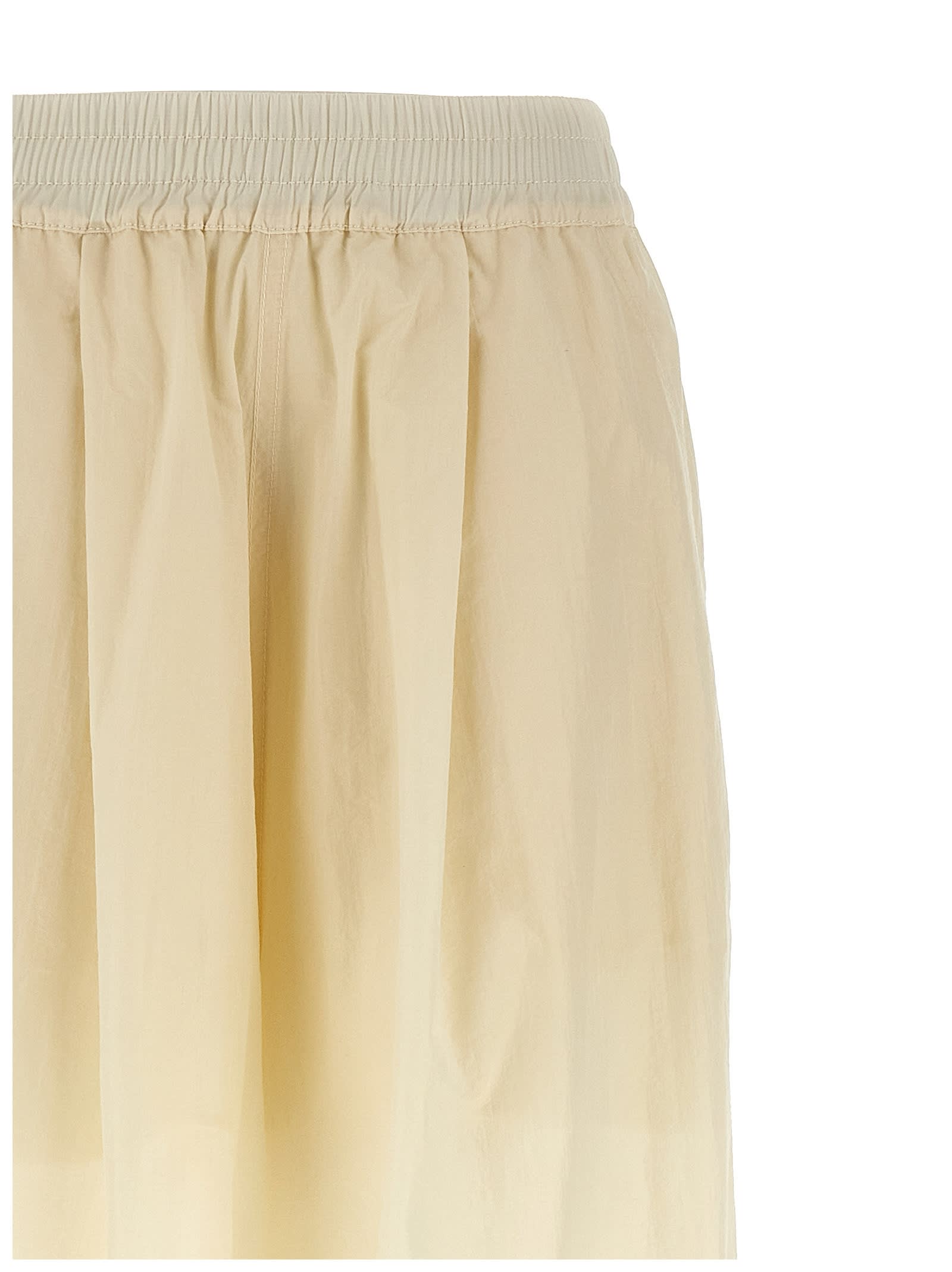 Philosophy Di Lorenzo Serafini Pleated Trousers With Elastic Waistband And Drawstring Hem In White