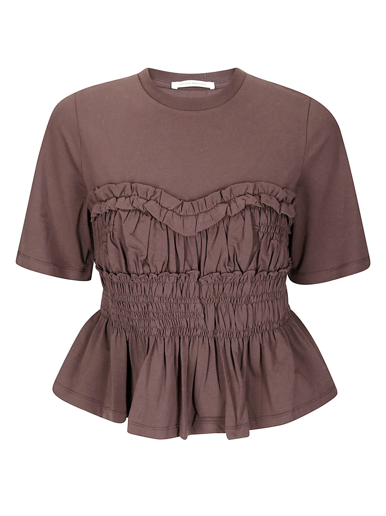 Cecilie Bahnsen Vilde T-shirt Jersey In Brown