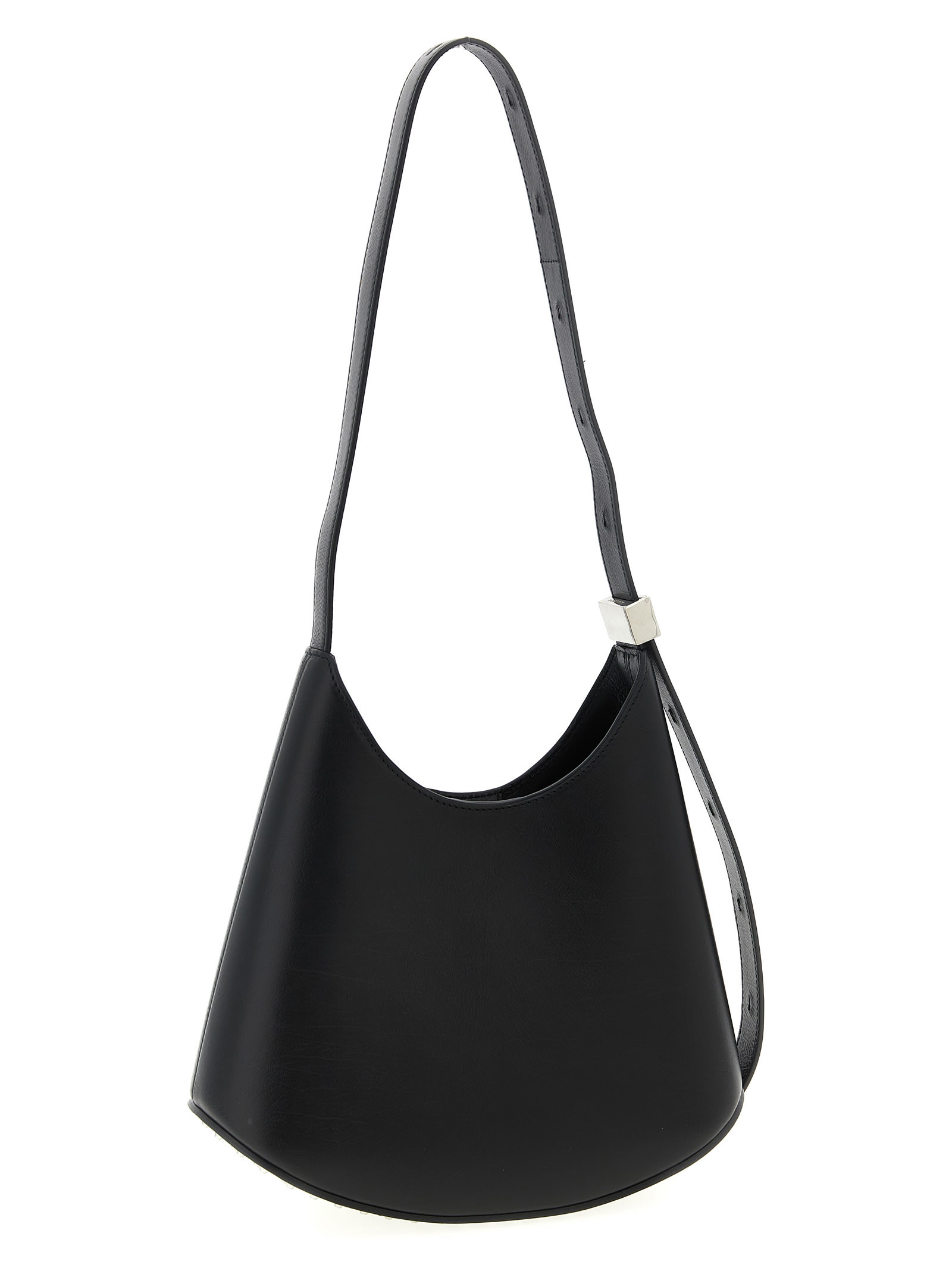 Jil Sander Small Eldorado Studded Shoulder Bag In Black