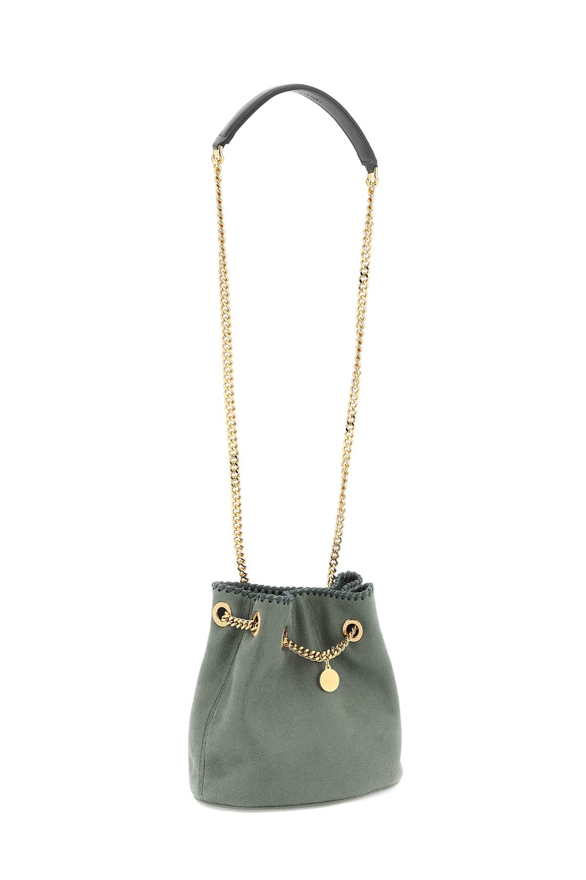 Shop Stella Mccartney Falabella Bucket Bag In Stone Green (green)