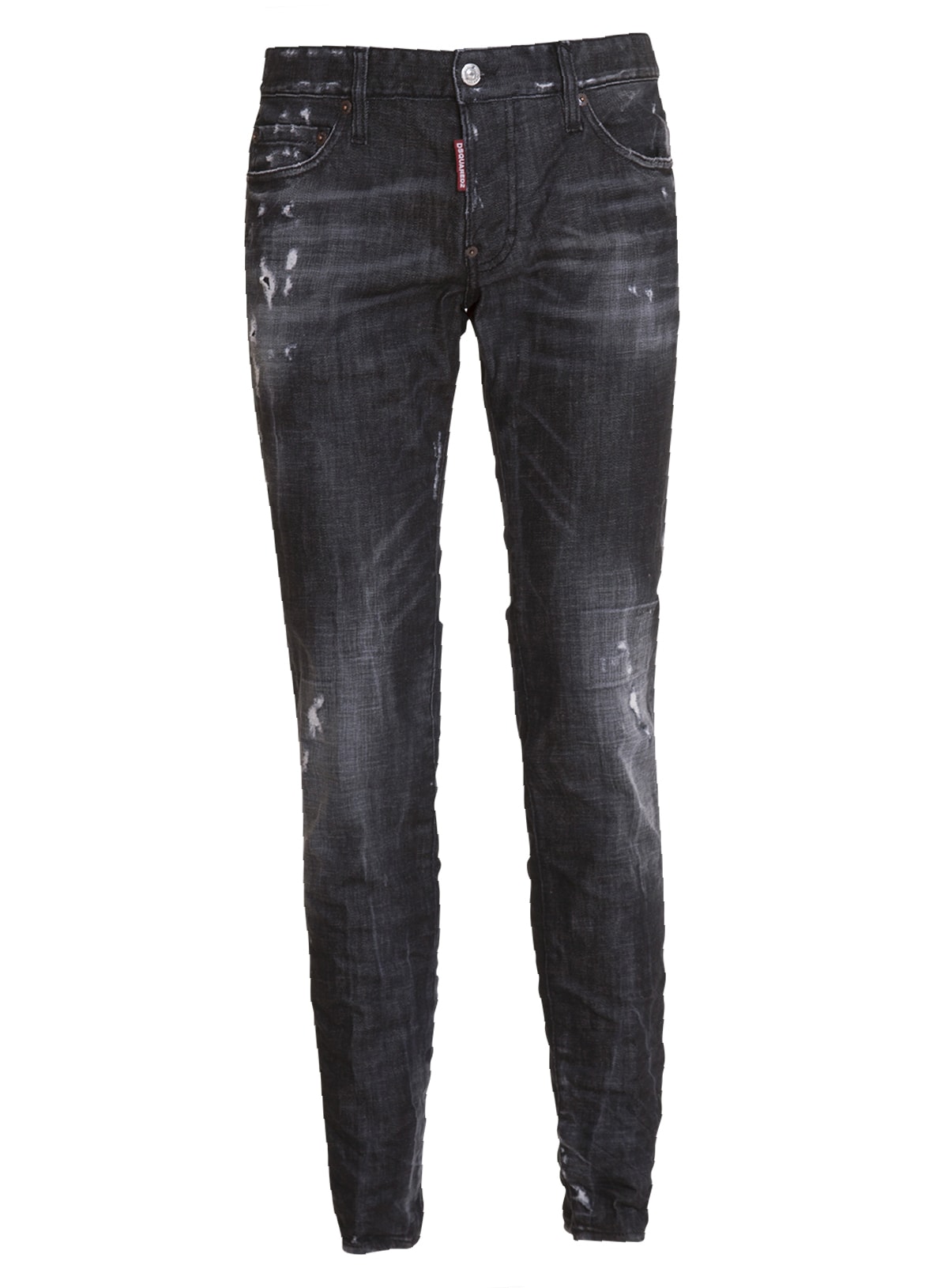DSQUARED2 DSQUARED BLACK JEANS WITH DISTRESSED EFFECT,11270647
