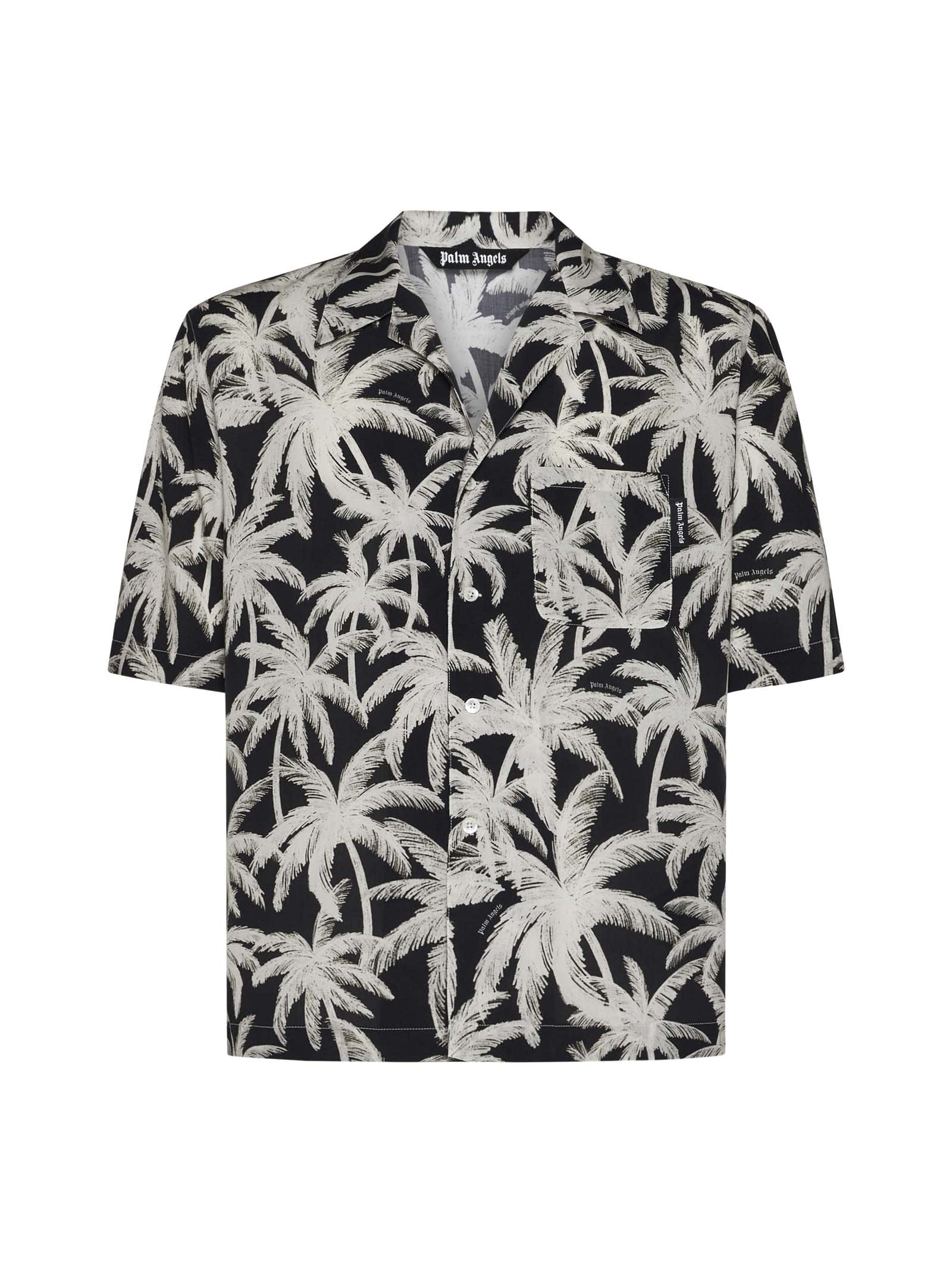 Shop Palm Angels Shirt In Black Off White