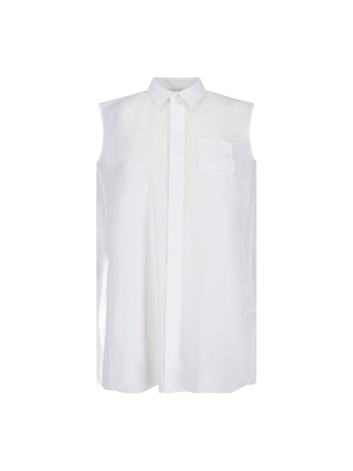 Shop Sacai Mini Shirt Dress In White