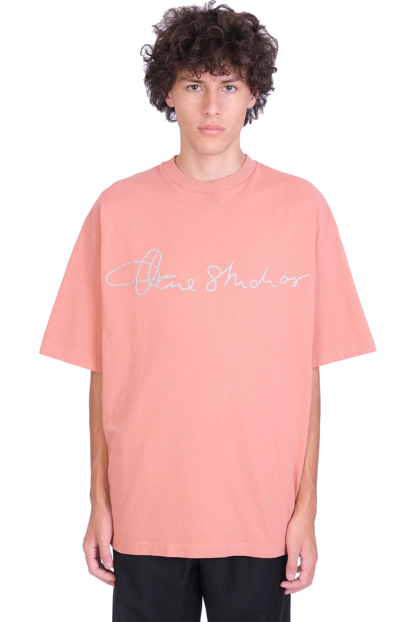 Acne Studios T-shirt In Rose-pink Wool