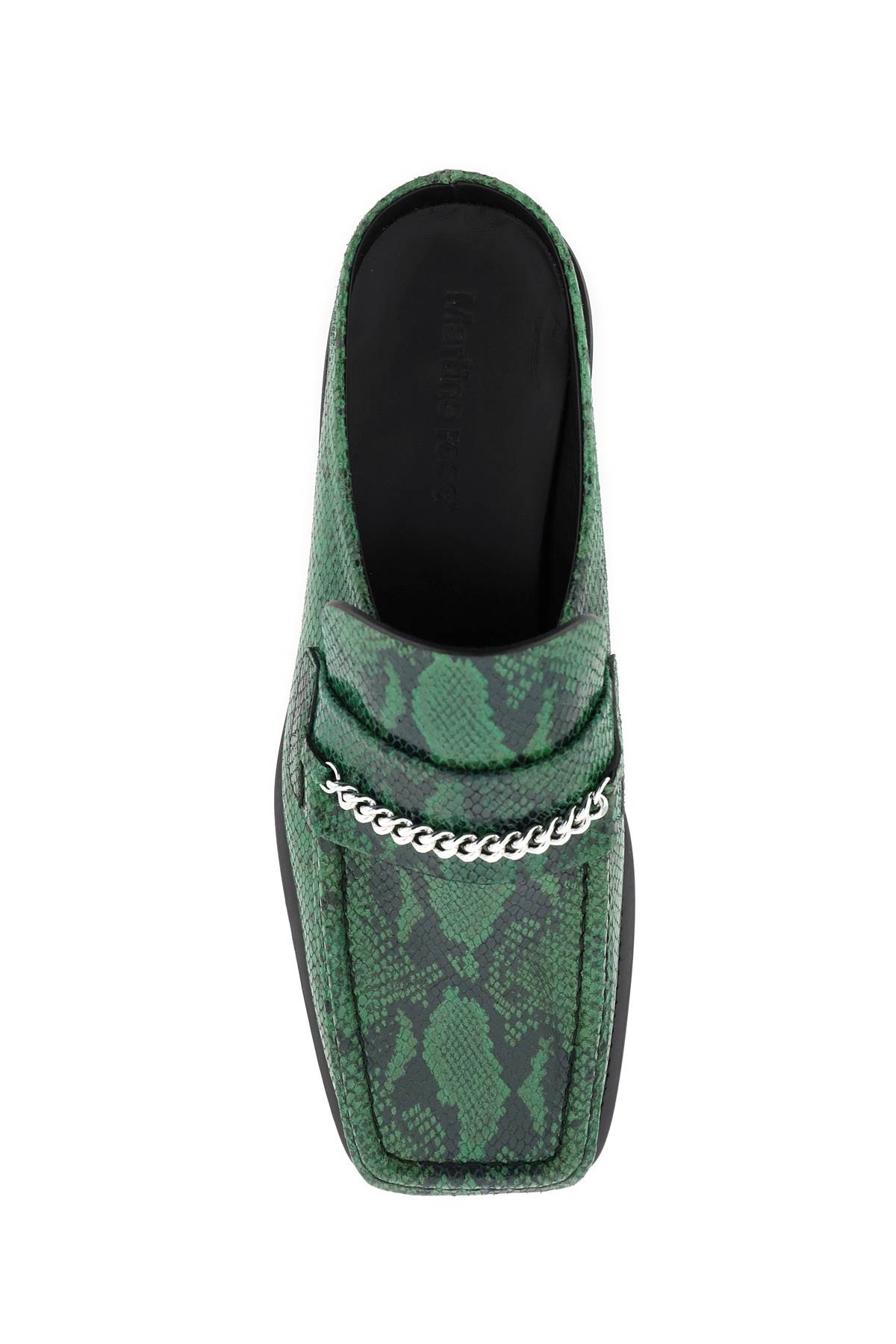Shop Martine Rose Piton-embossed Leather Loafers Mules In Green (green)