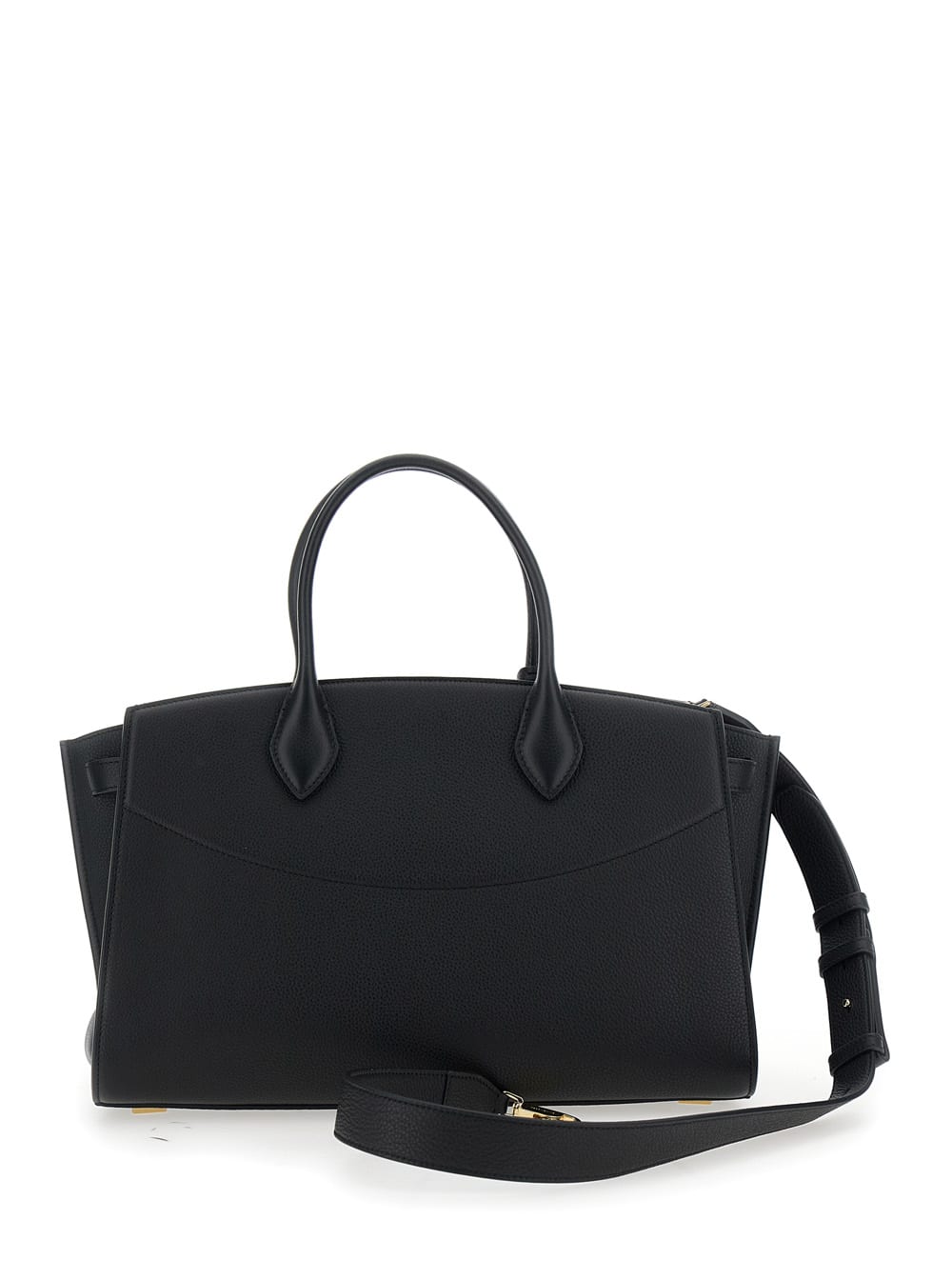 Ferragamo Large Soft Studio Tote Bag In Black