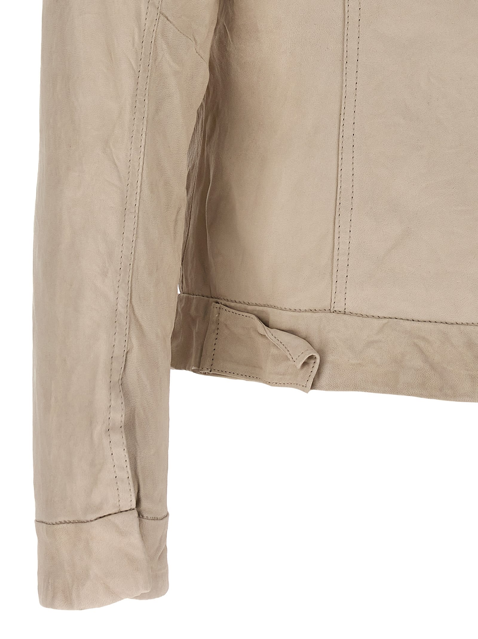 Shop Giorgio Brato Trucker Leather Jacket In White