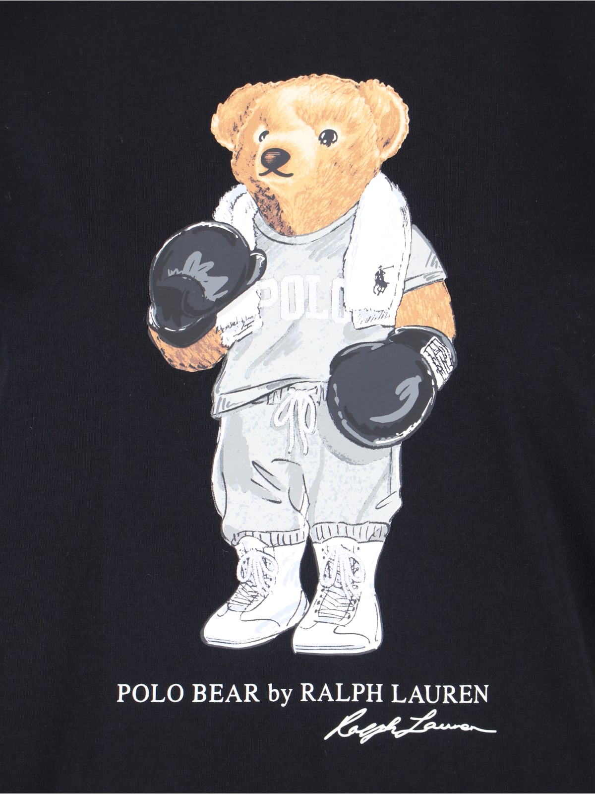 Polo Ralph Lauren Short Sleeve Cotton T-shirt With Iconic Polo Bear Design In Black