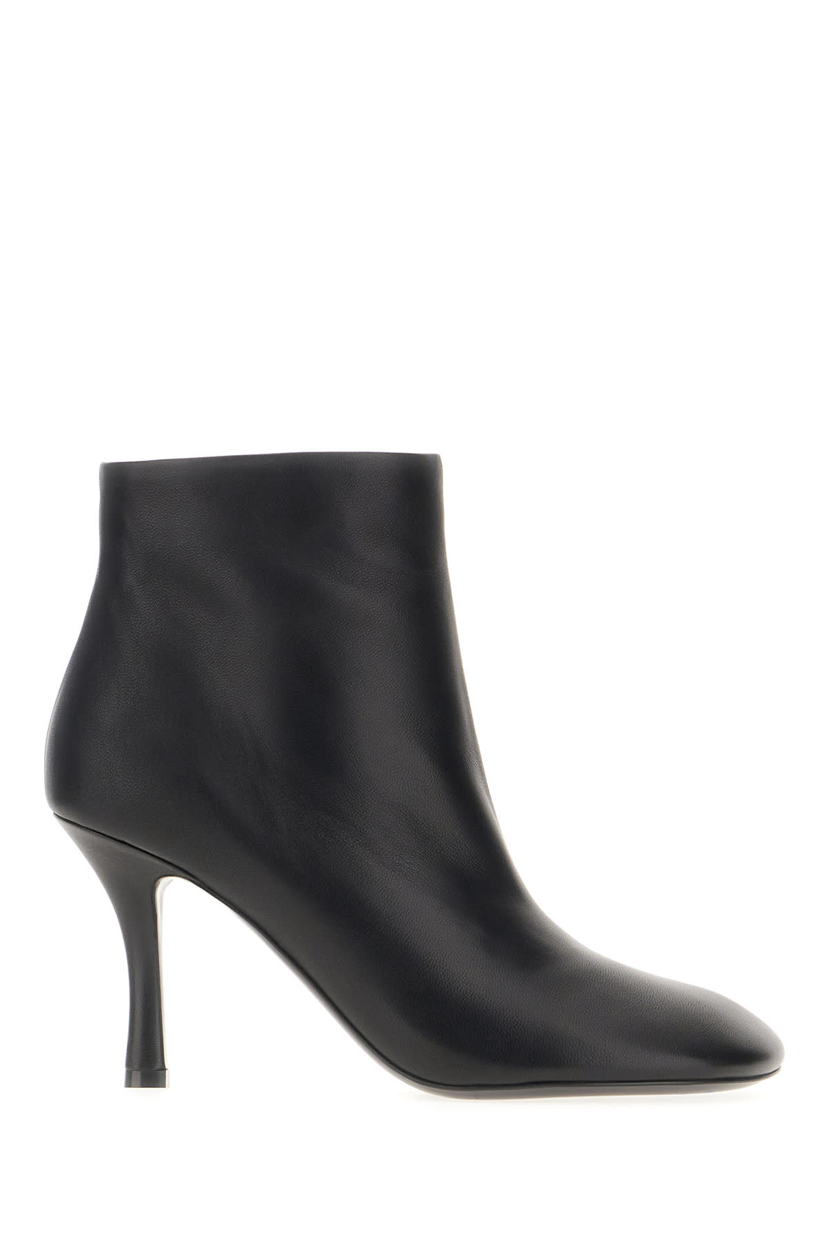 Shop Burberry Black Leather Ankle Boots