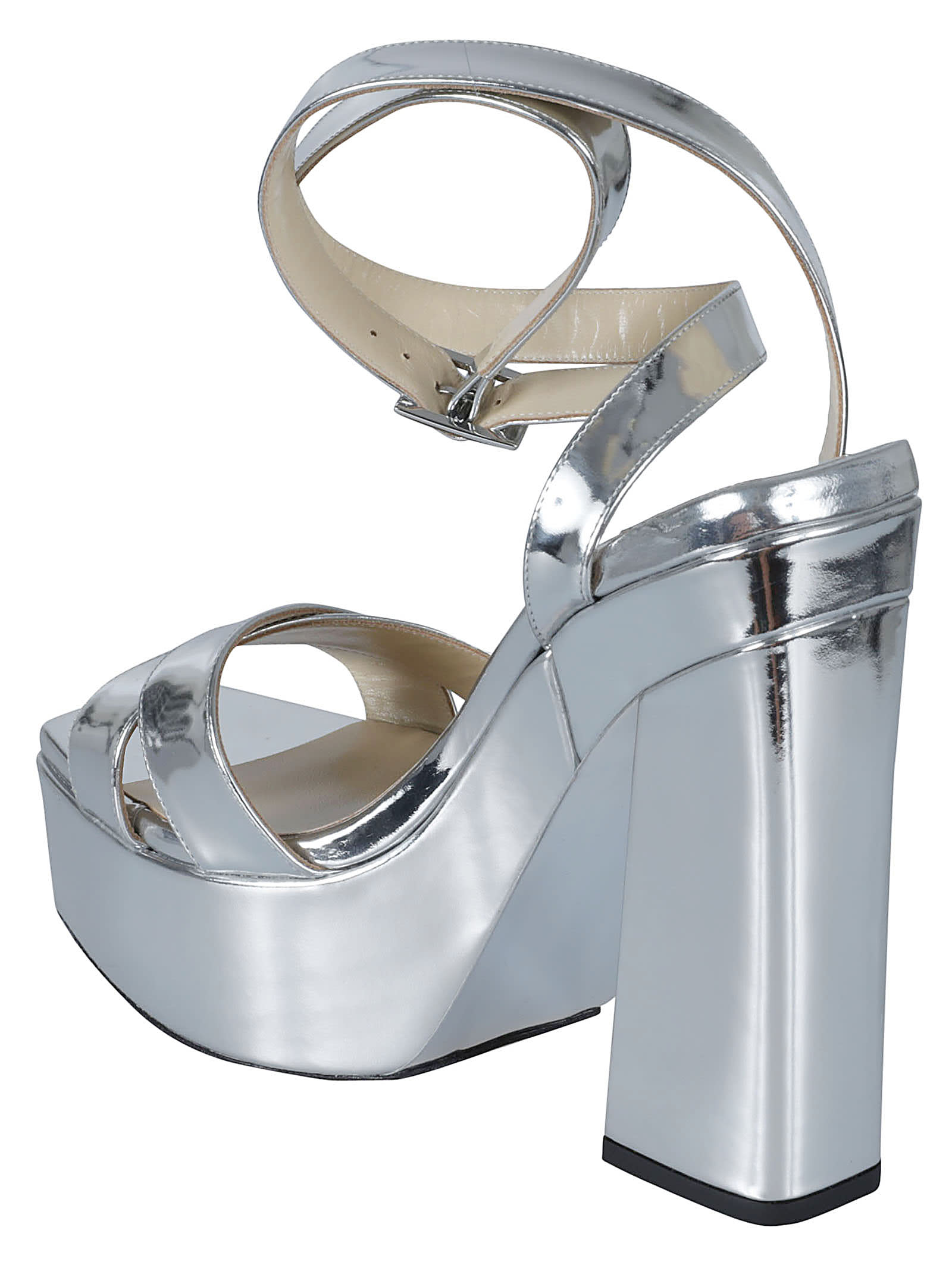 Shop Jimmy Choo Gaia Sandals In Silver
