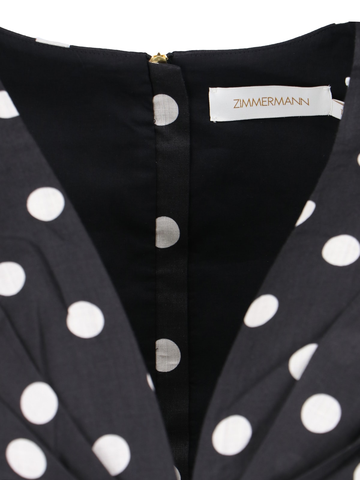 Shop Zimmermann Polka Dot Crop Top In Black
