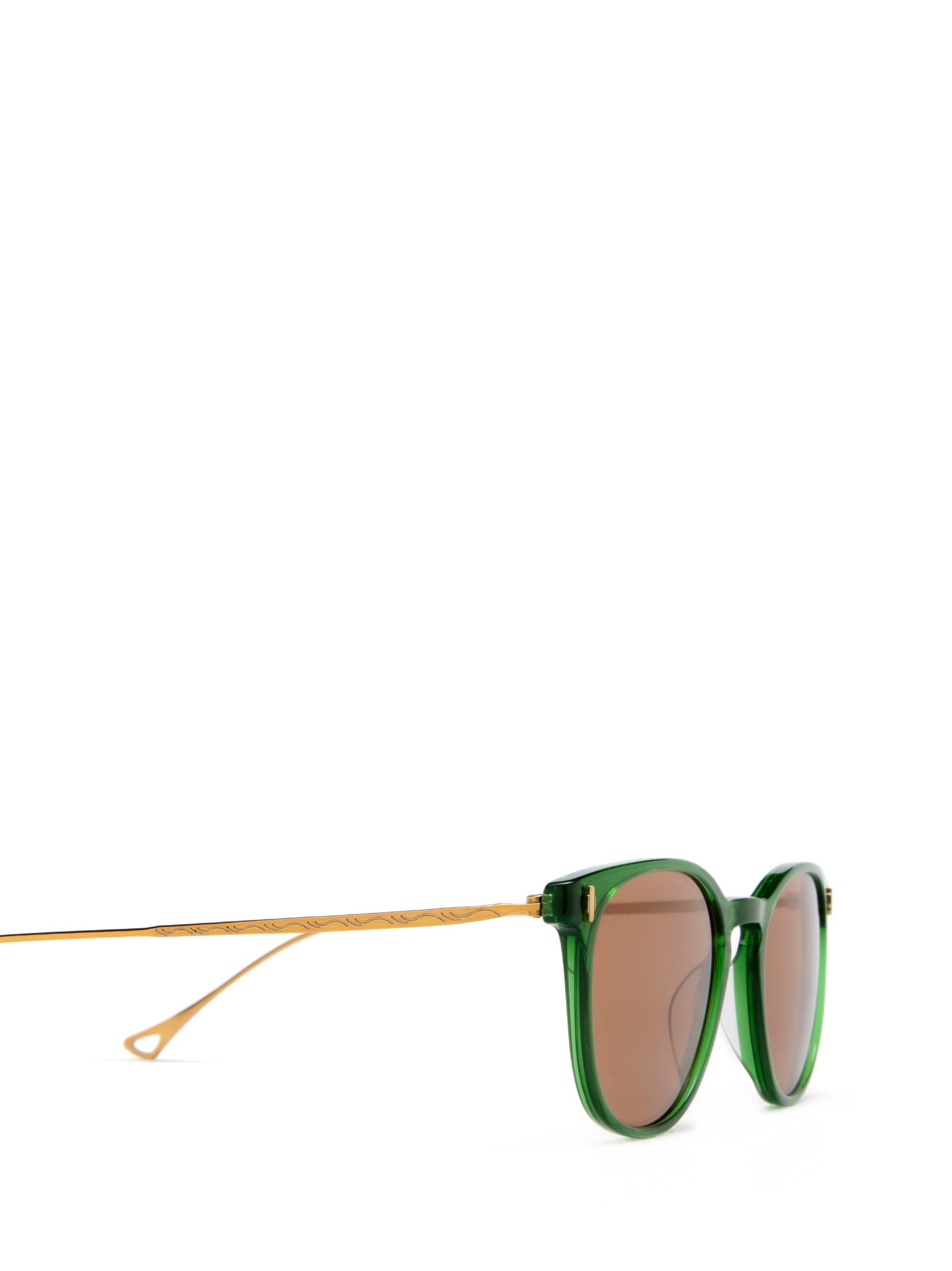 Shop Eyepetizer Charles Transparent Green Sunglasses