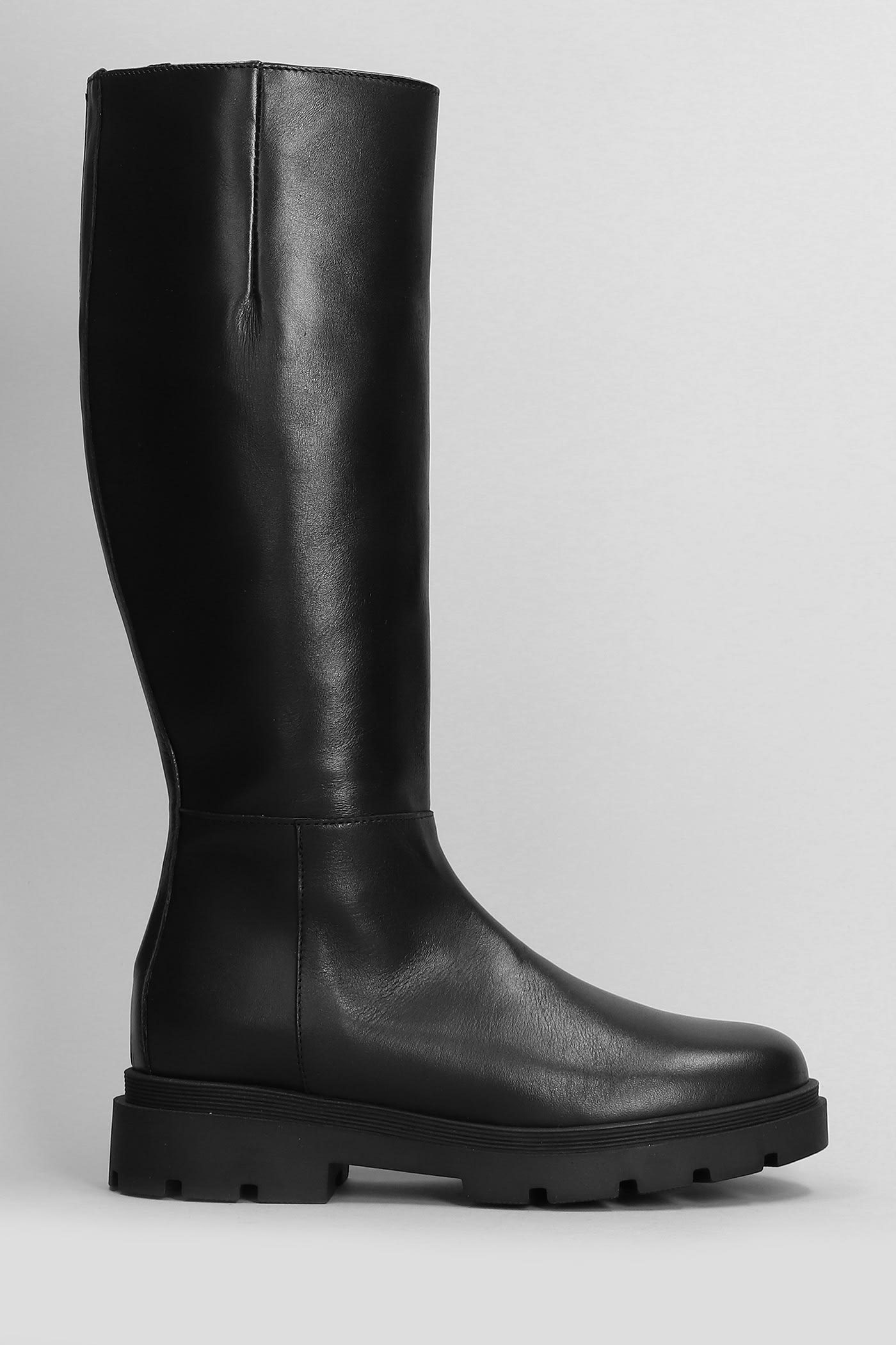 Fabio Rusconi Low Heels Boots In Black Leather