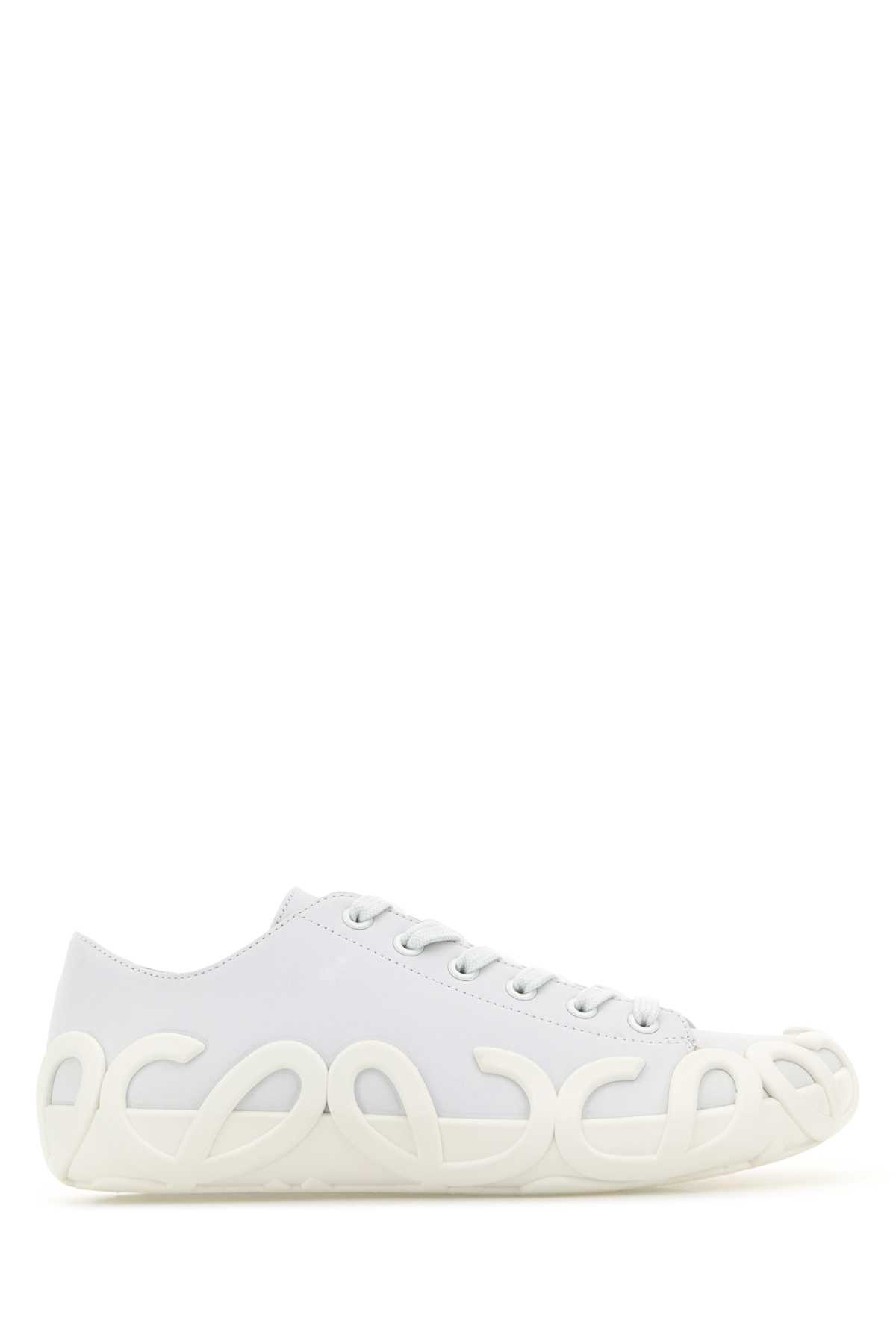 Shop Loewe White Nubuk Rise Sneakers In Almostopticalmostoptic