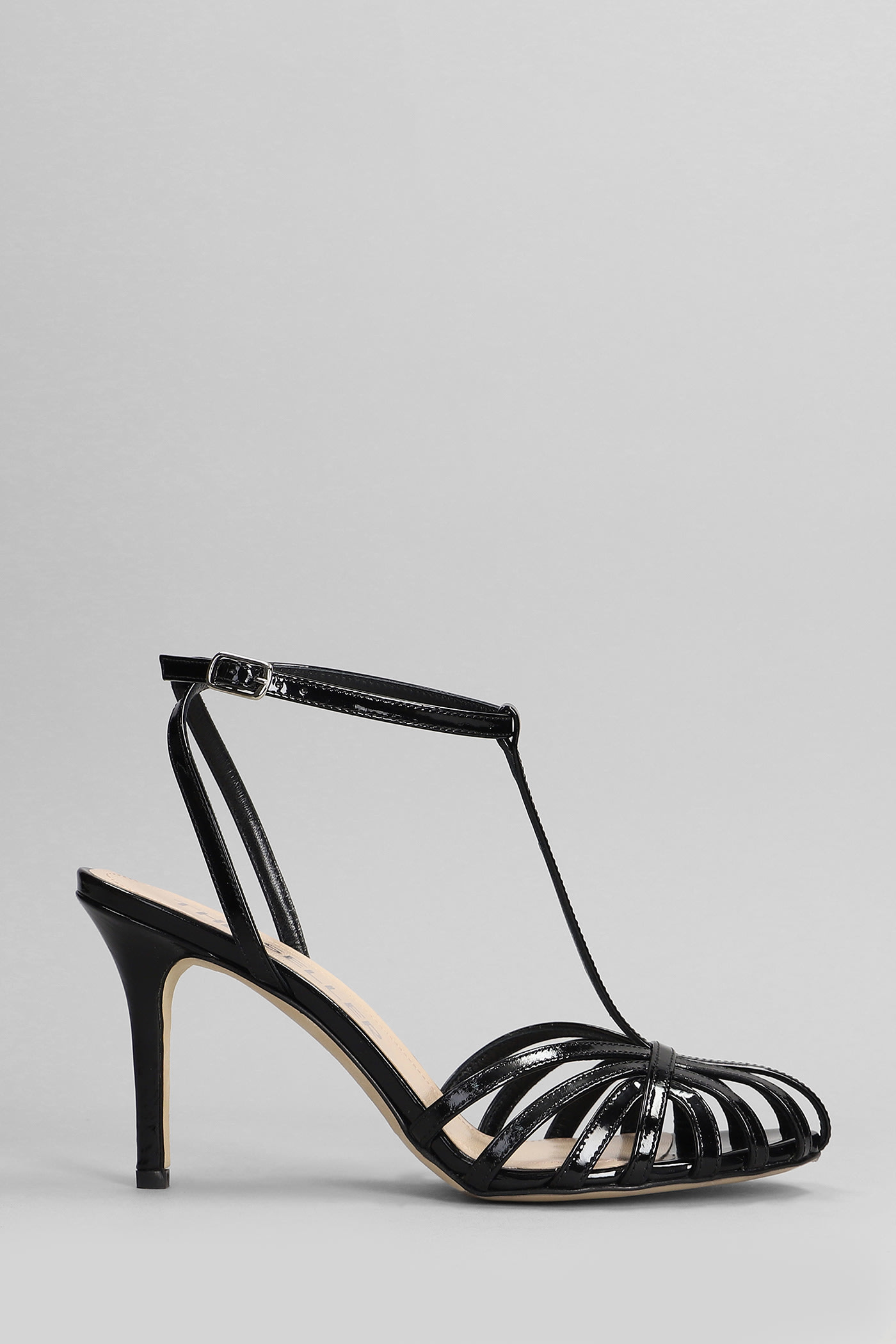 The Seller Sandals In Black Patent Leather