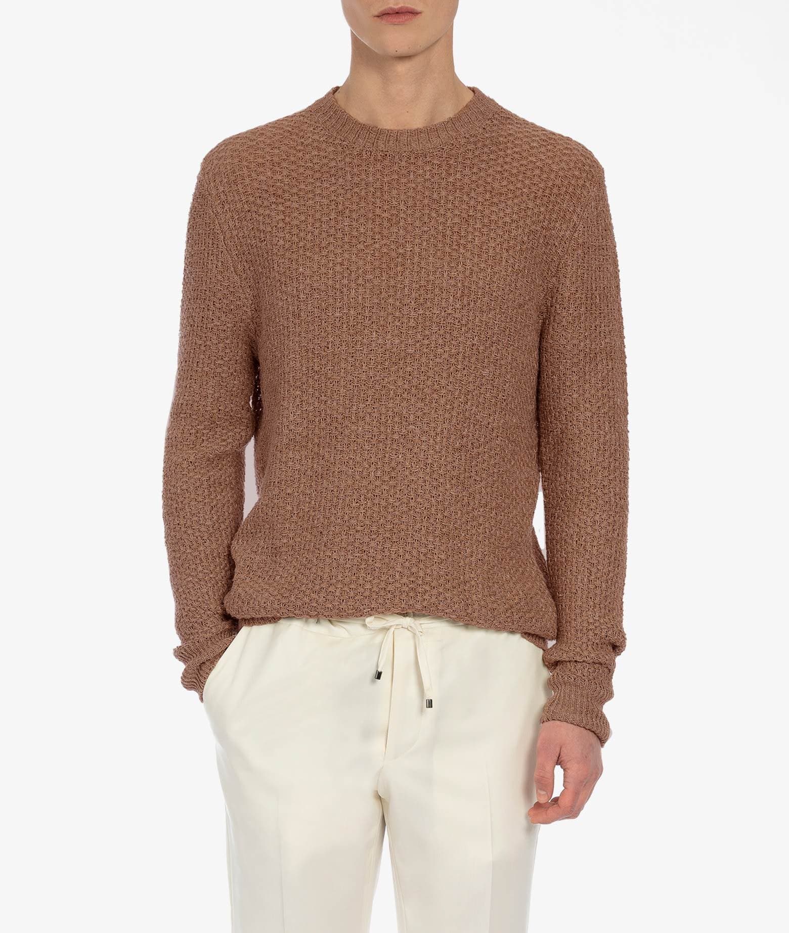 Larusmiani Cable Knit Sweater Col Du Pillon Sweater In Brown