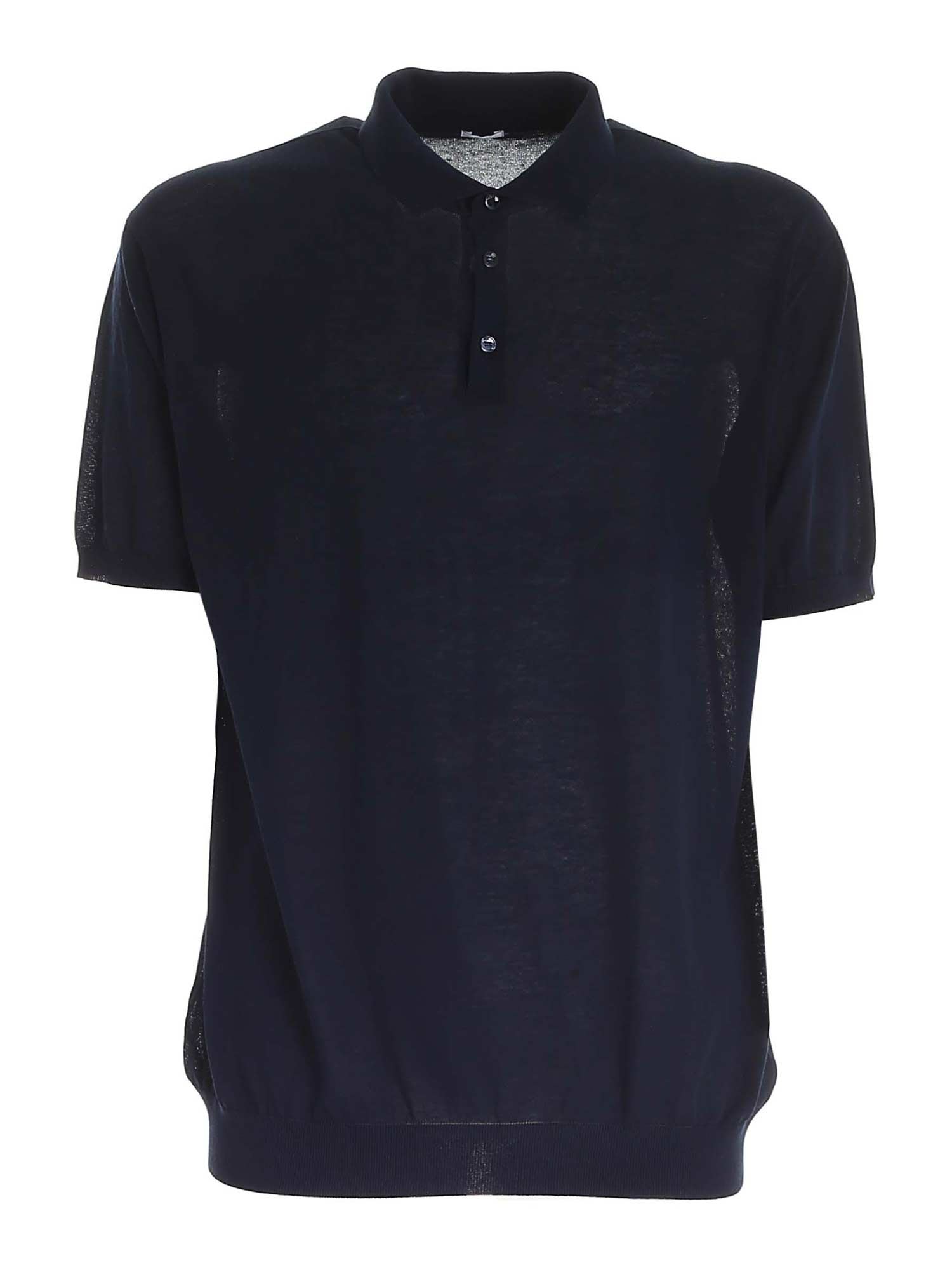 MALO KNITTED POLO SHIRT IN DARK BLUE,UMD281F3Z03 E11