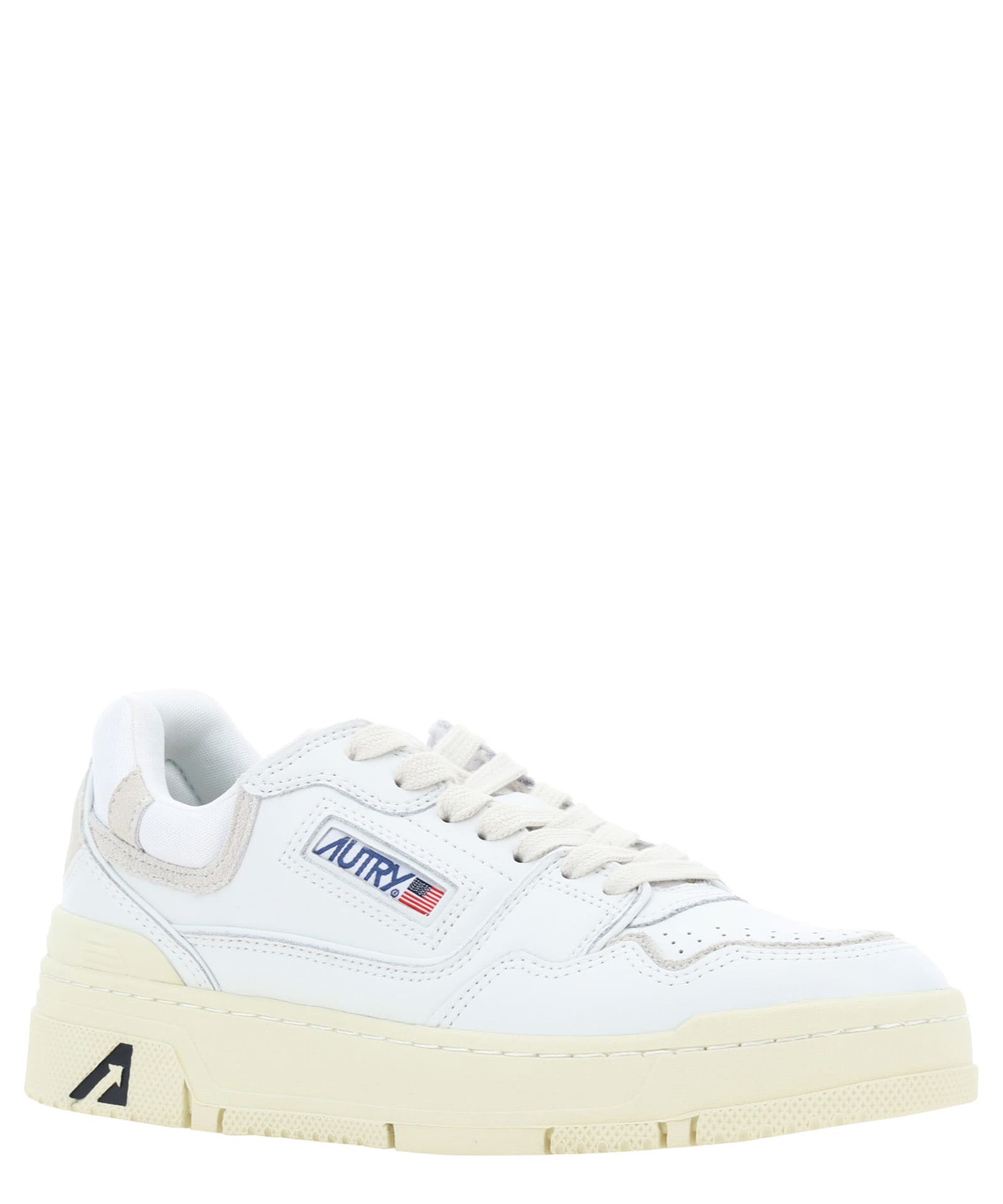 Shop Autry Clc Leather Sneakers In White
