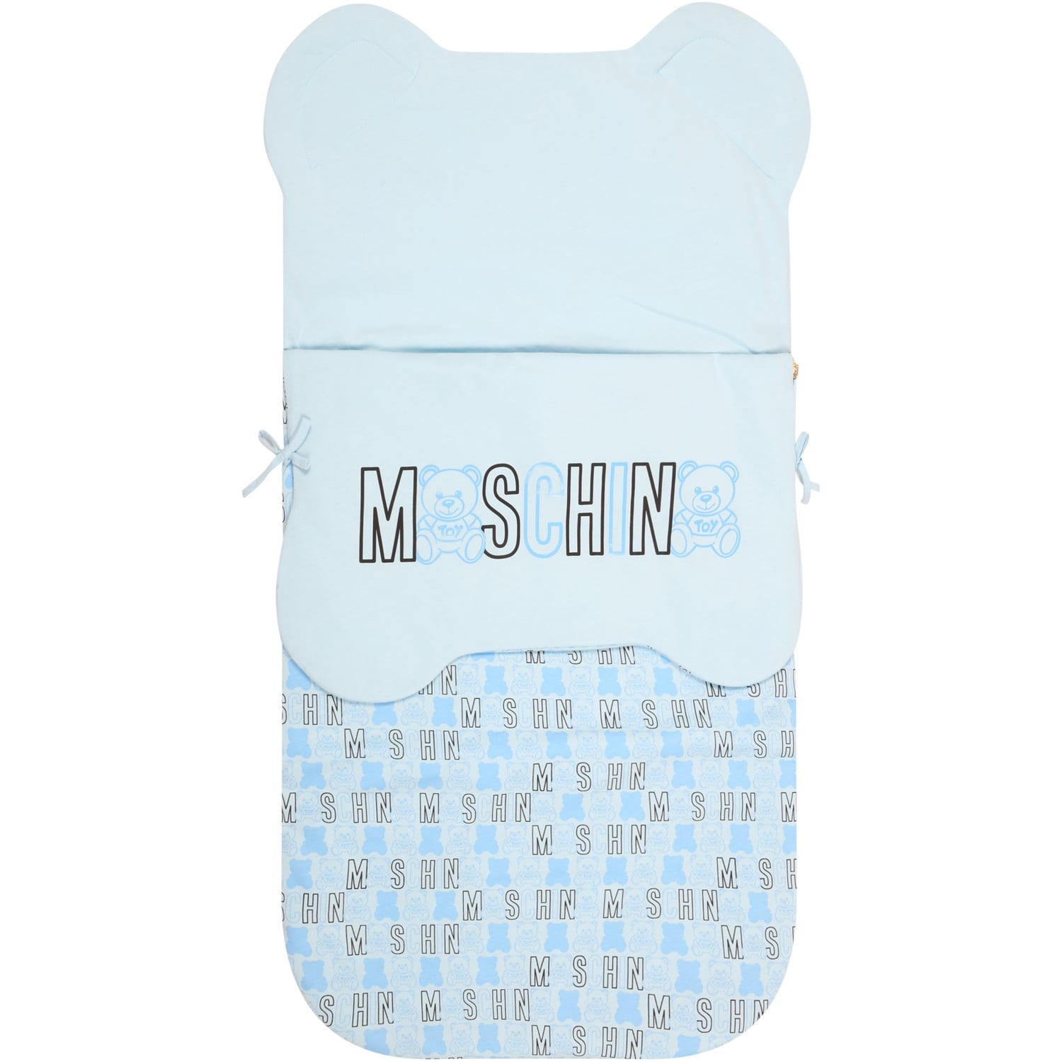 Moschino Light-blue Sleeping Bag For Baby Boy With Logos