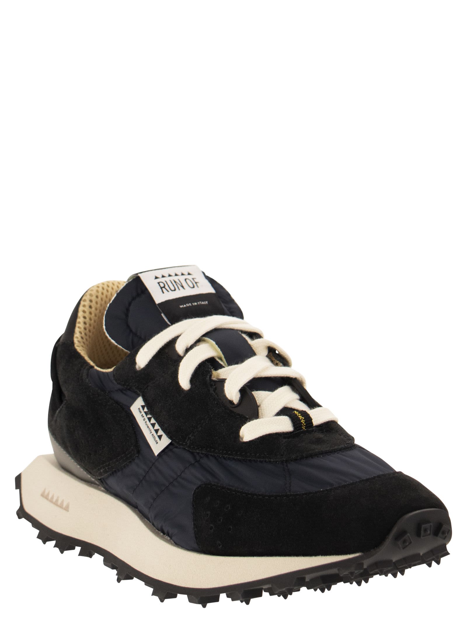 Shop Run Of Kripto M - Suede And Nylon Trainers In Blue